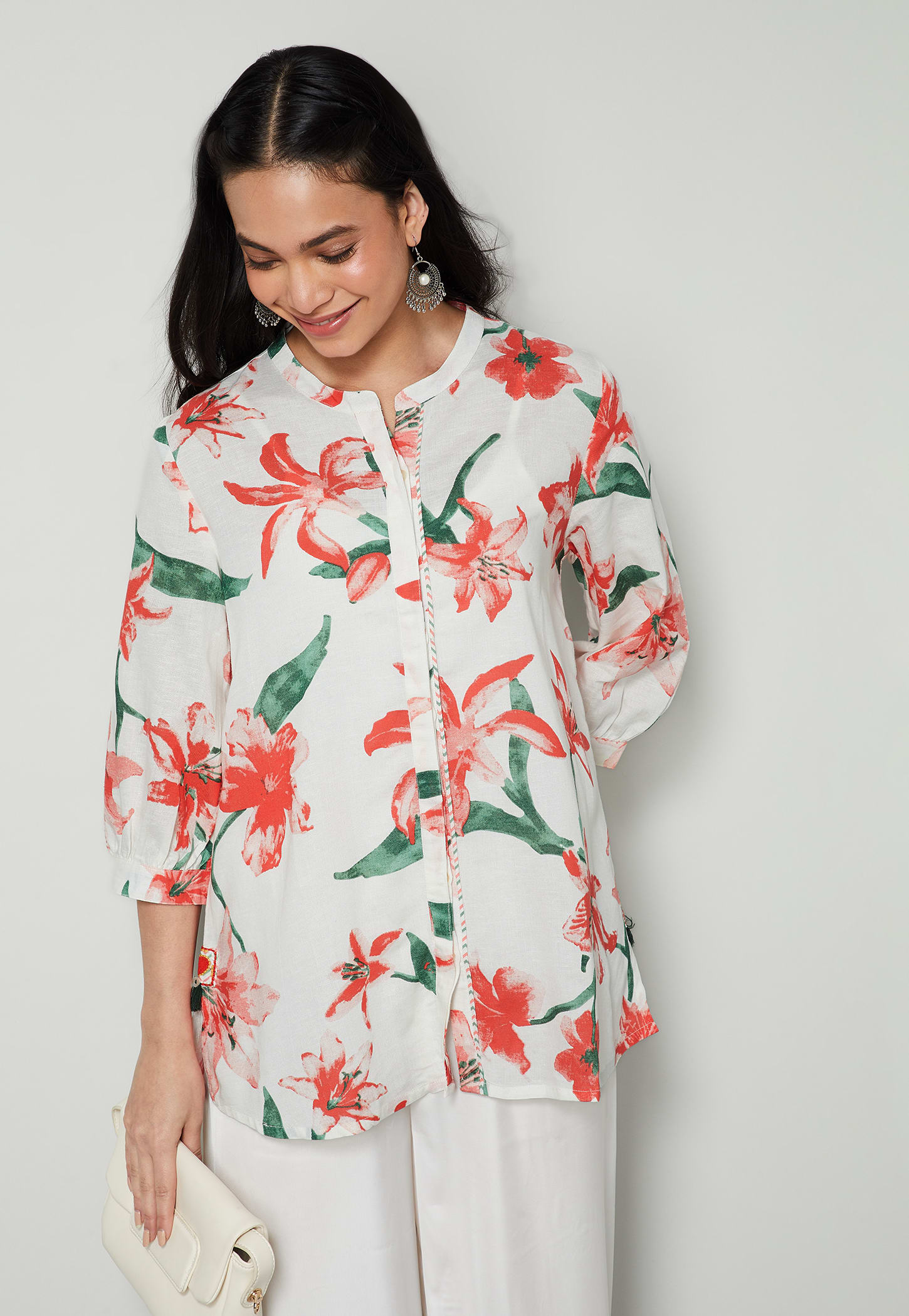 MELANGE Floral Print Top-picture-38