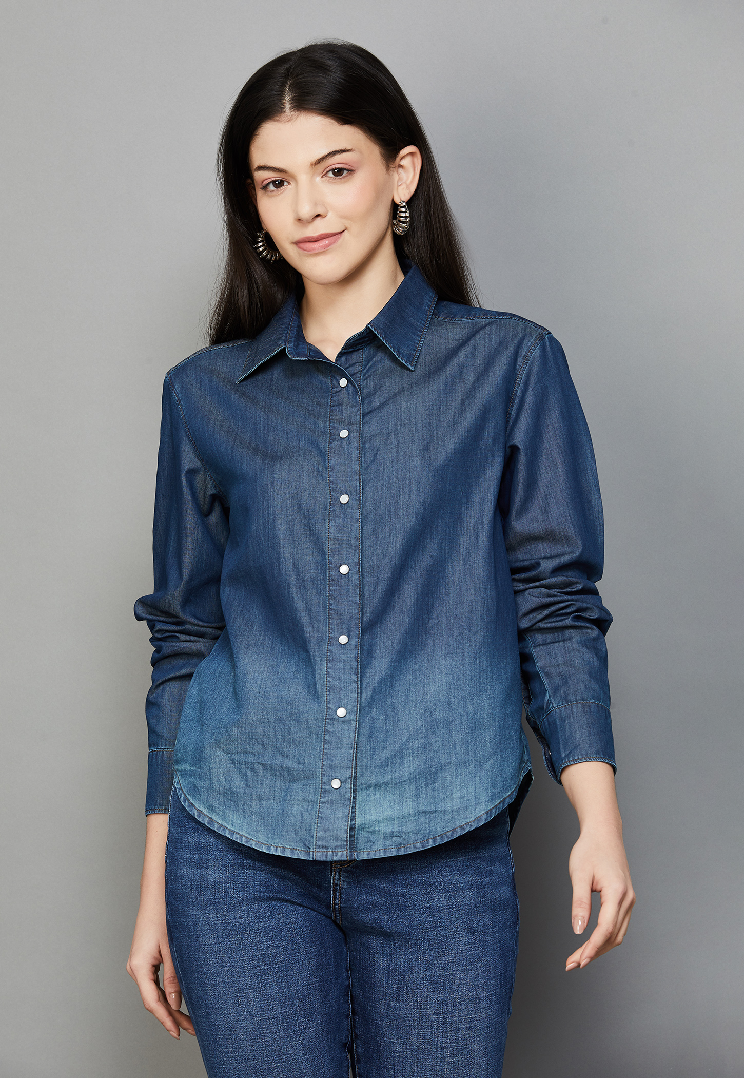 XPOSE Ombre Regular Denim Shirt-picture-26