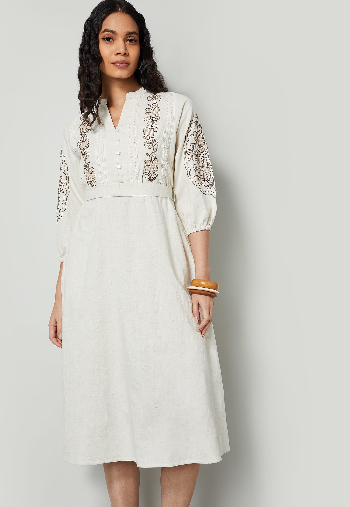 COLOUR ME Embroidered A-Line Dress-picture-22