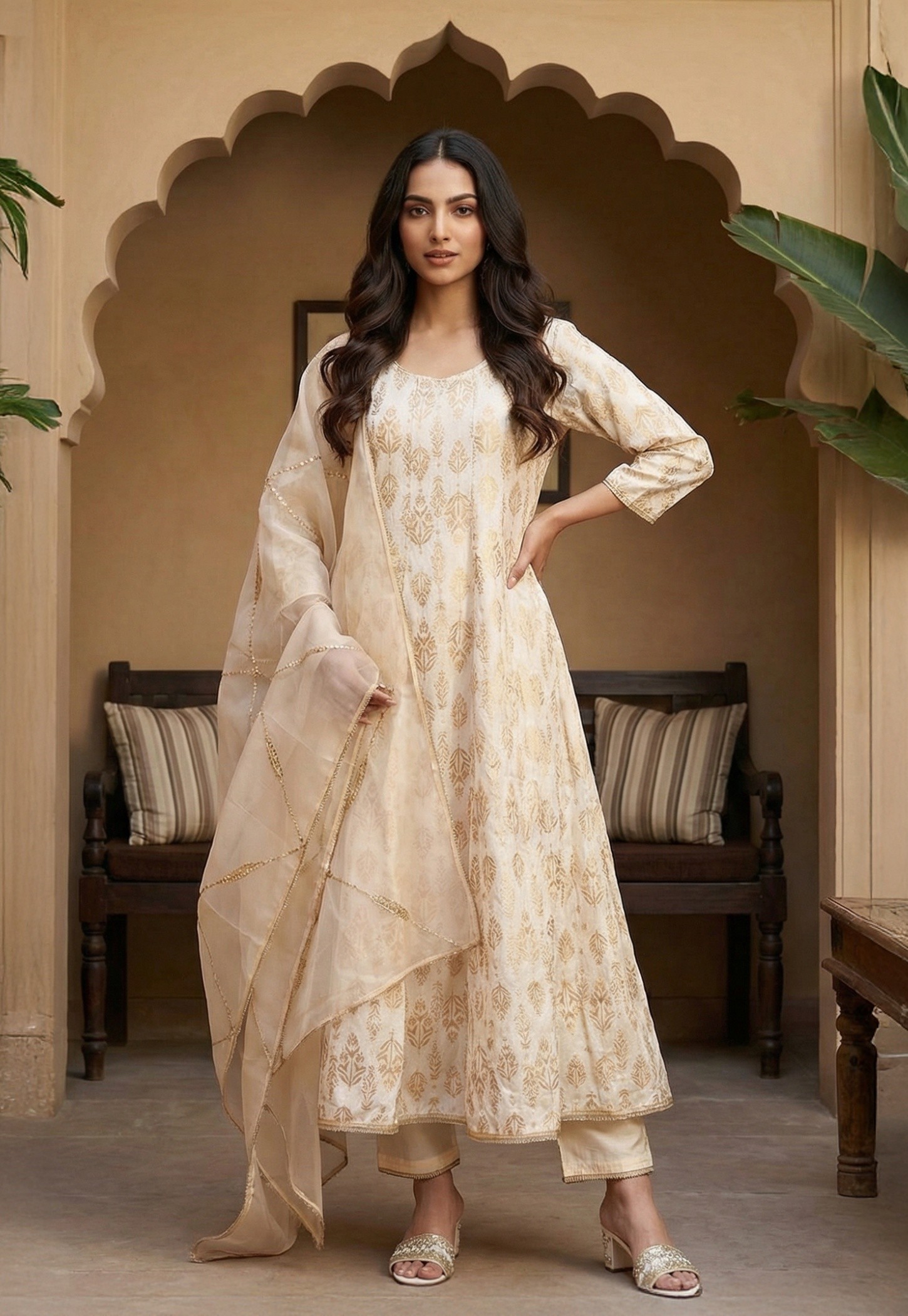 W Ethnic Motif Anarkali Kurta Set-picture-26