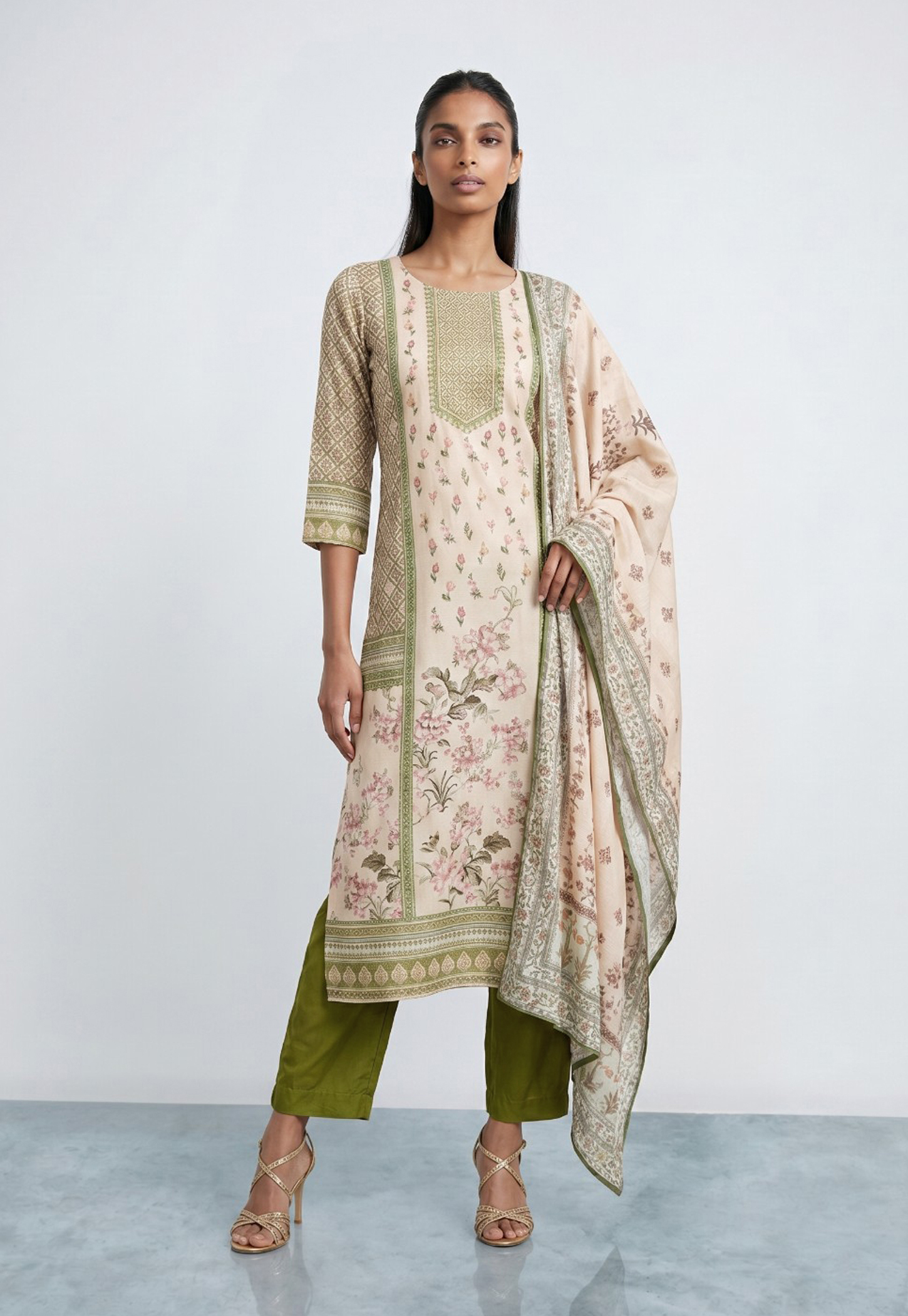 MELANGE Printed Straight Kurta Set-picture-44