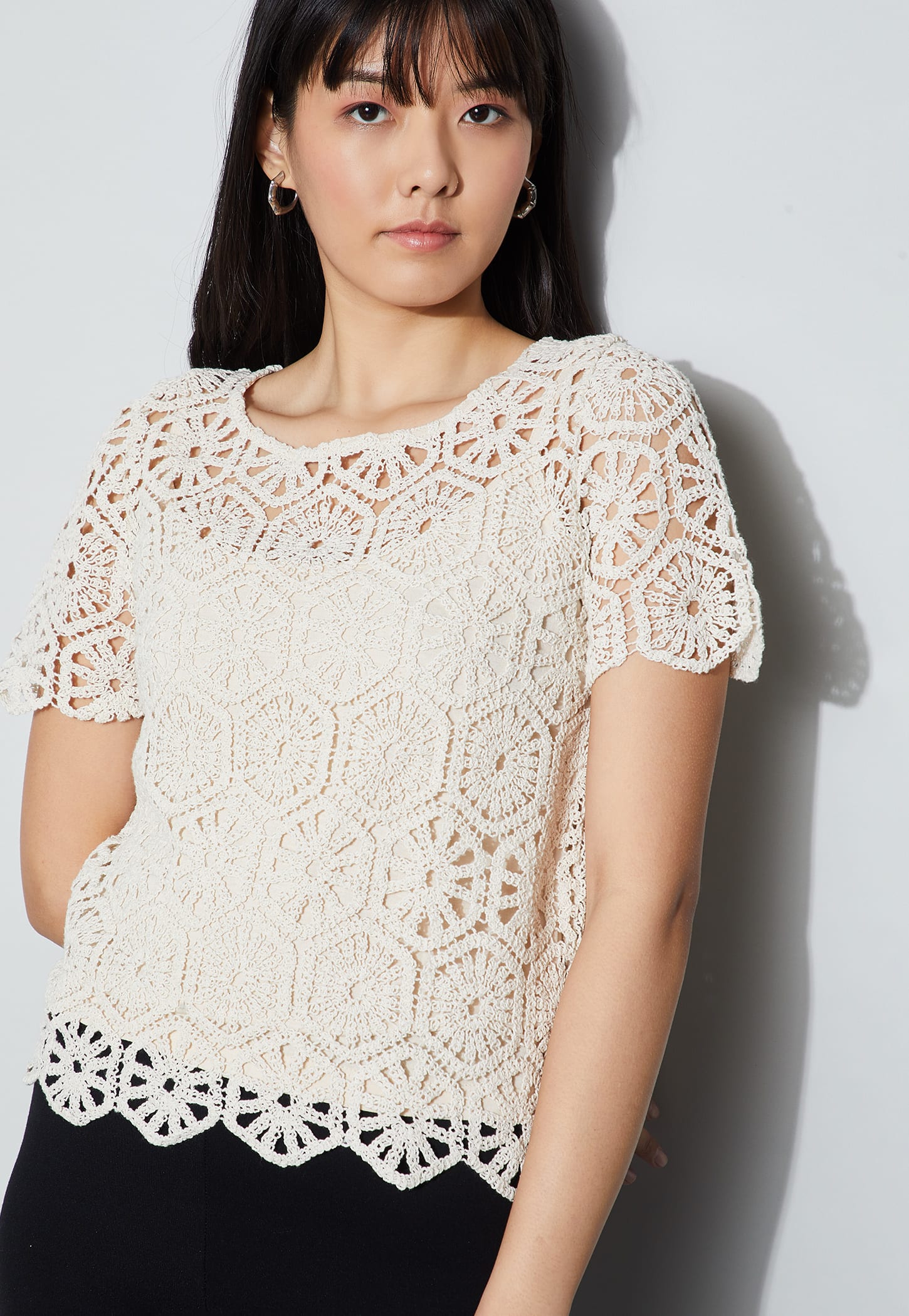 CODE Crochet Knit Top with Camisole-picture-45