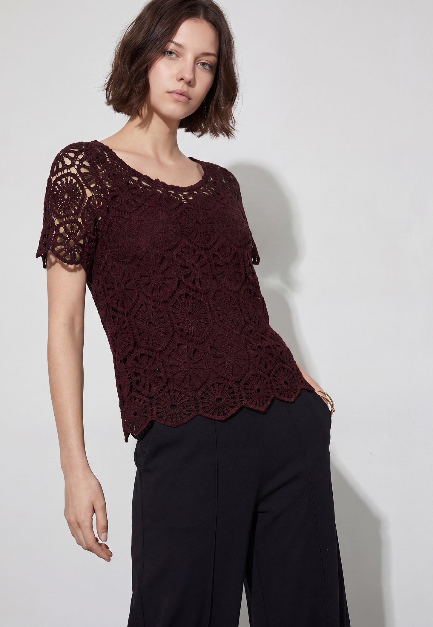 CODE Crochet Knit Top with Camisole-picture-20