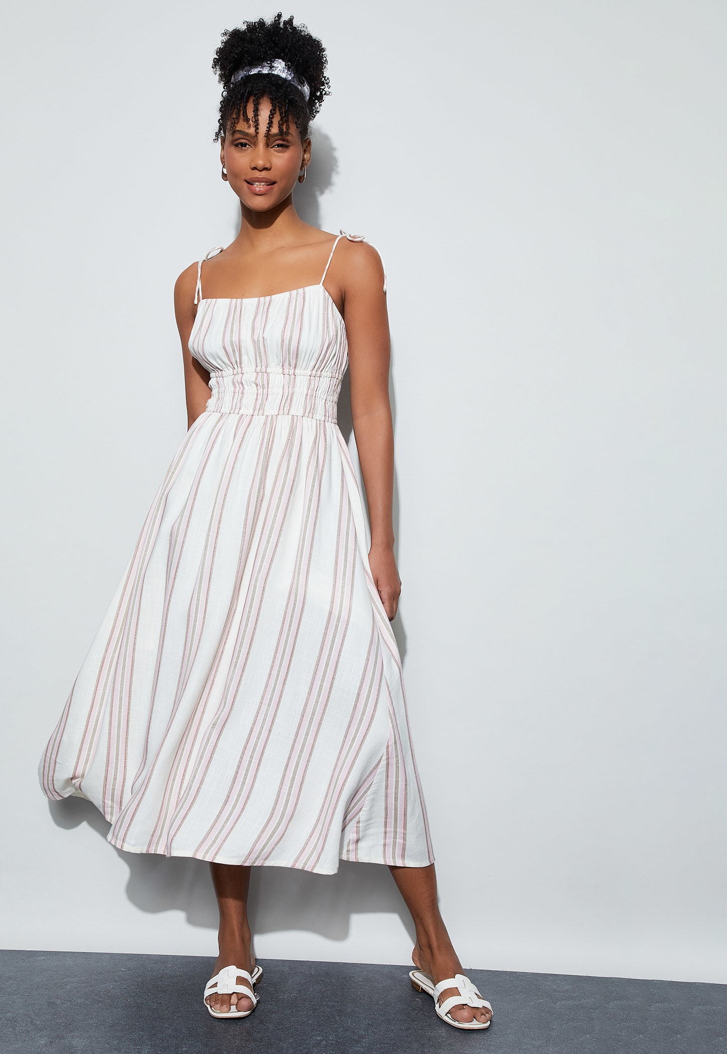 GINGER Striped A-Line Dress-image-28