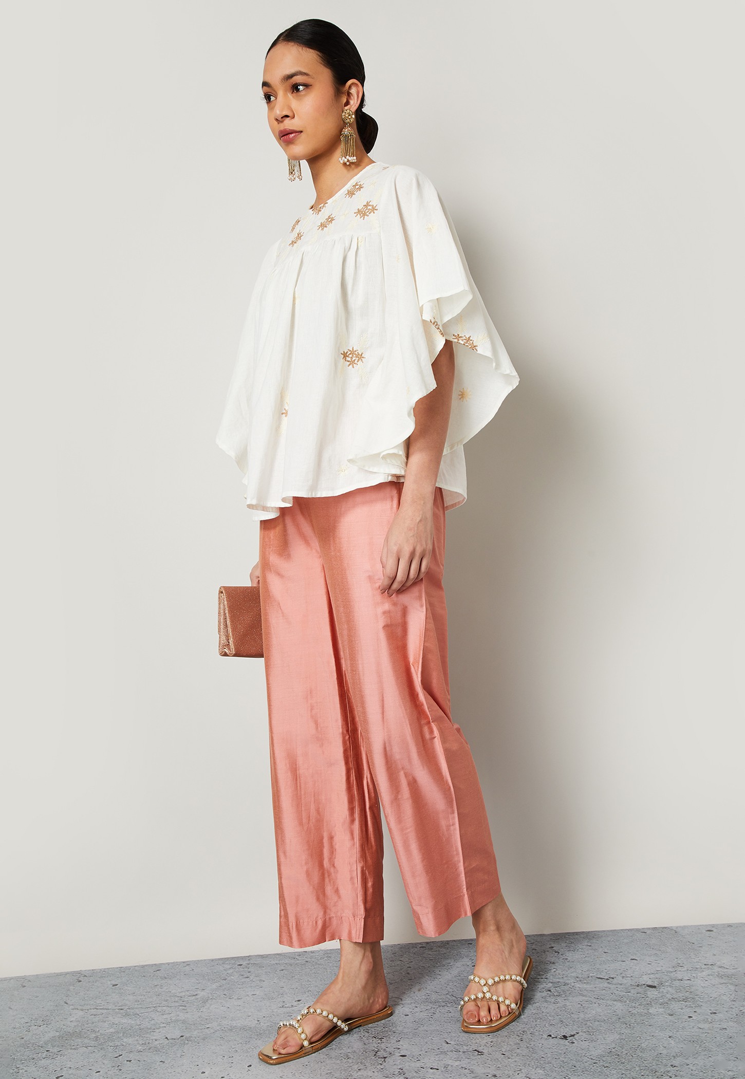 MELANGE Solid Straight Pants-picture-34