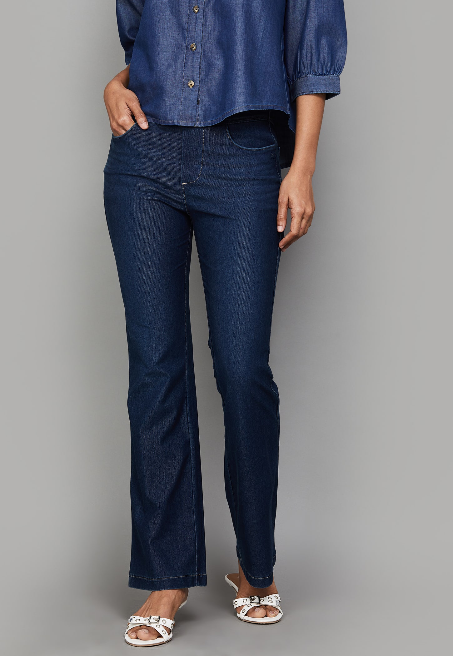 XPOSE Darkwashed Flared Jeggings-picture-53