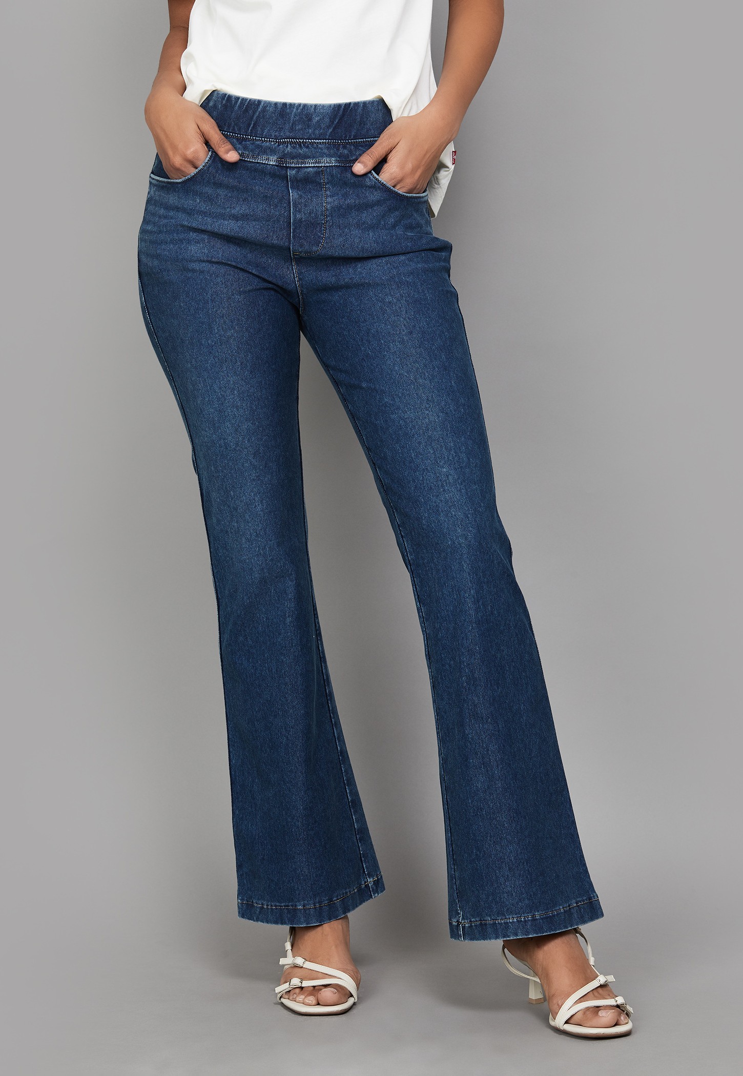 XPOSE Solid Bootcut Jeans-image-7