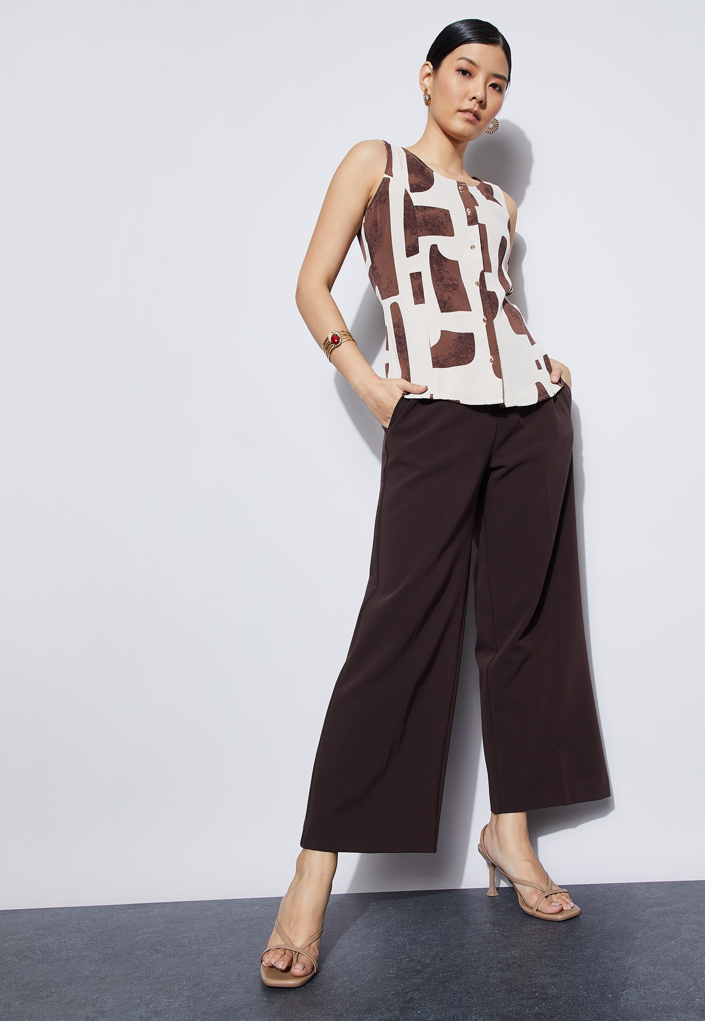 CODE Solid Flat Front Trousers-picture-22