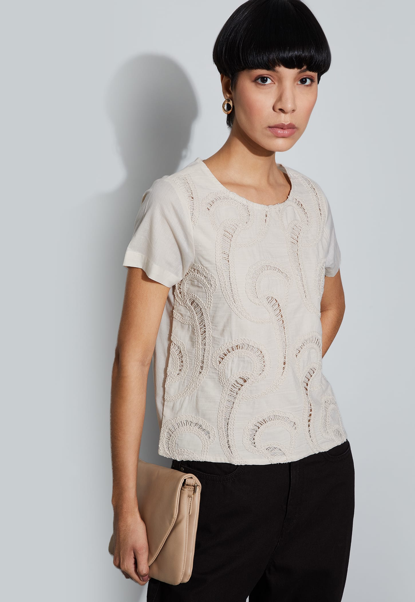 FAME FOREVER Embroidered Regular Top-picture-38