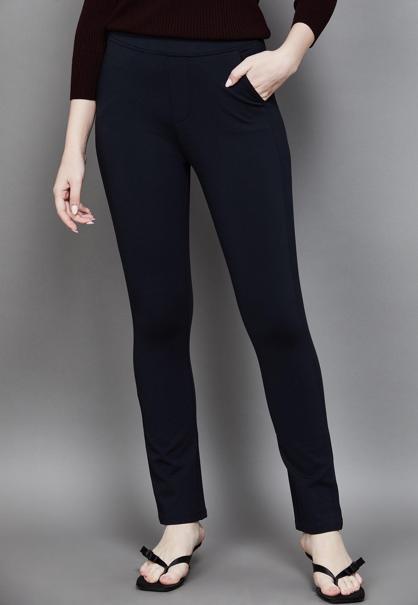 XPOSE Solid High Rise Trousers-picture-21