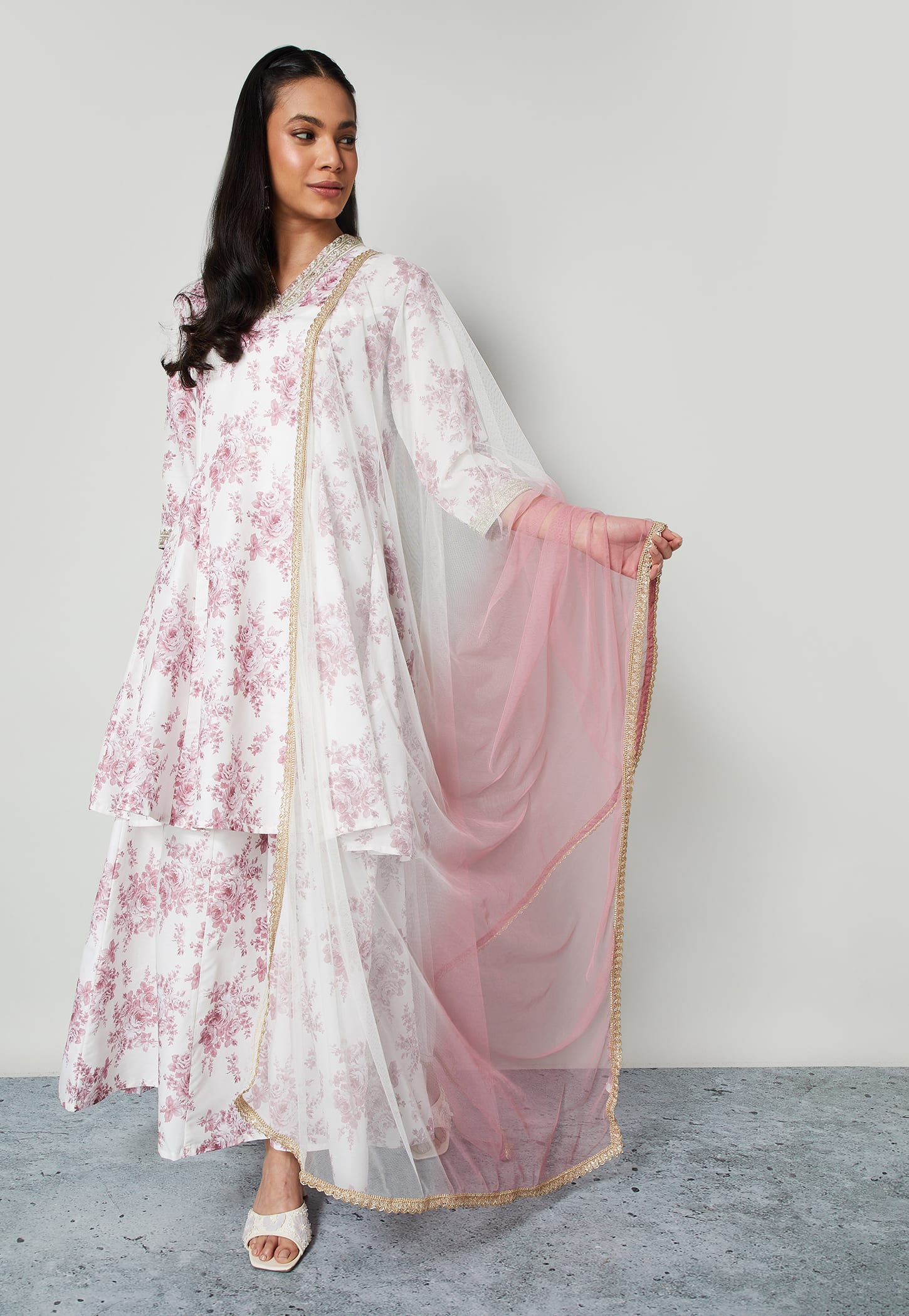 MELANGE Mesh Dupatta with Border-picture-34