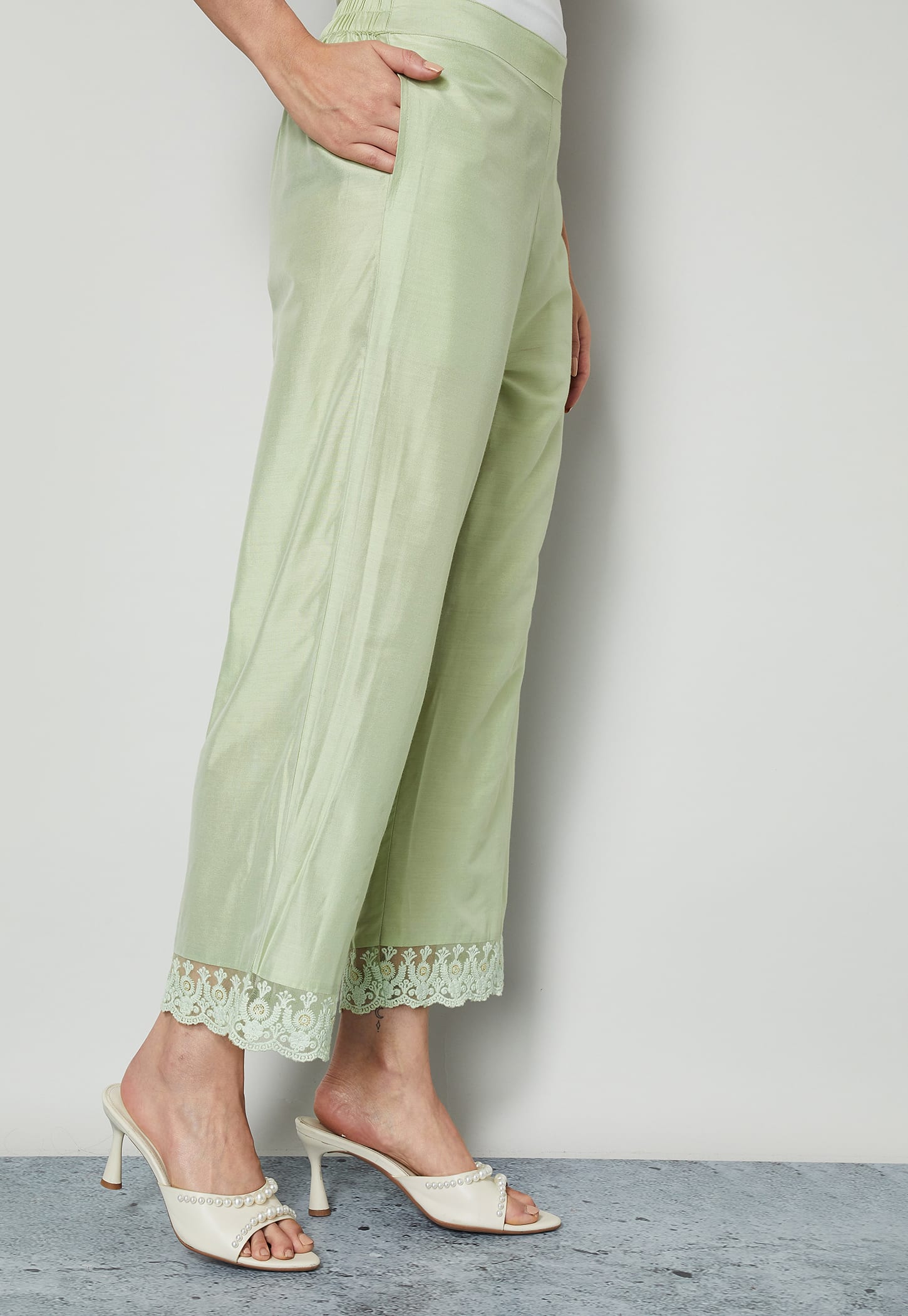MELANGE Solid Straight Pants-picture-52