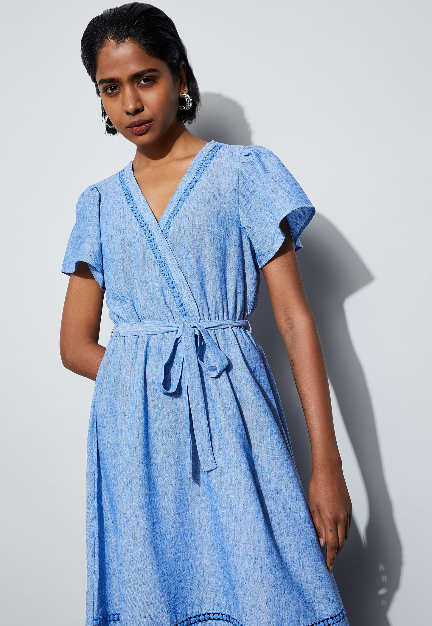 CODE Textured Wrap Midi Dress-picture-51