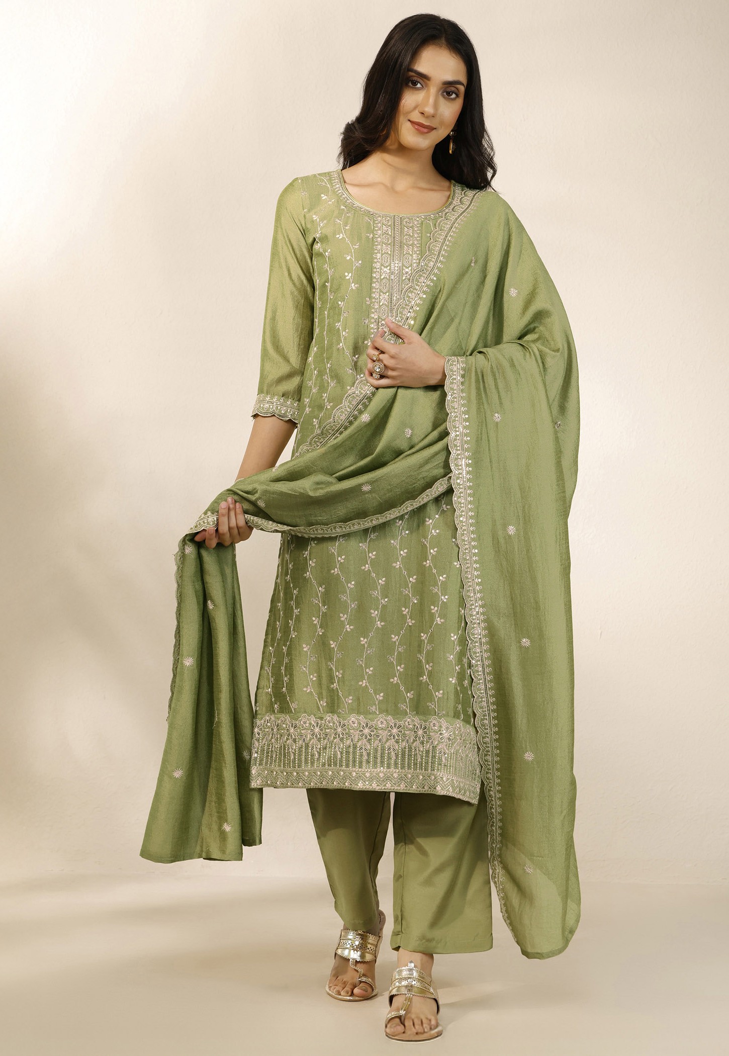 LIBAS Embroidered Kurta Set-picture-40