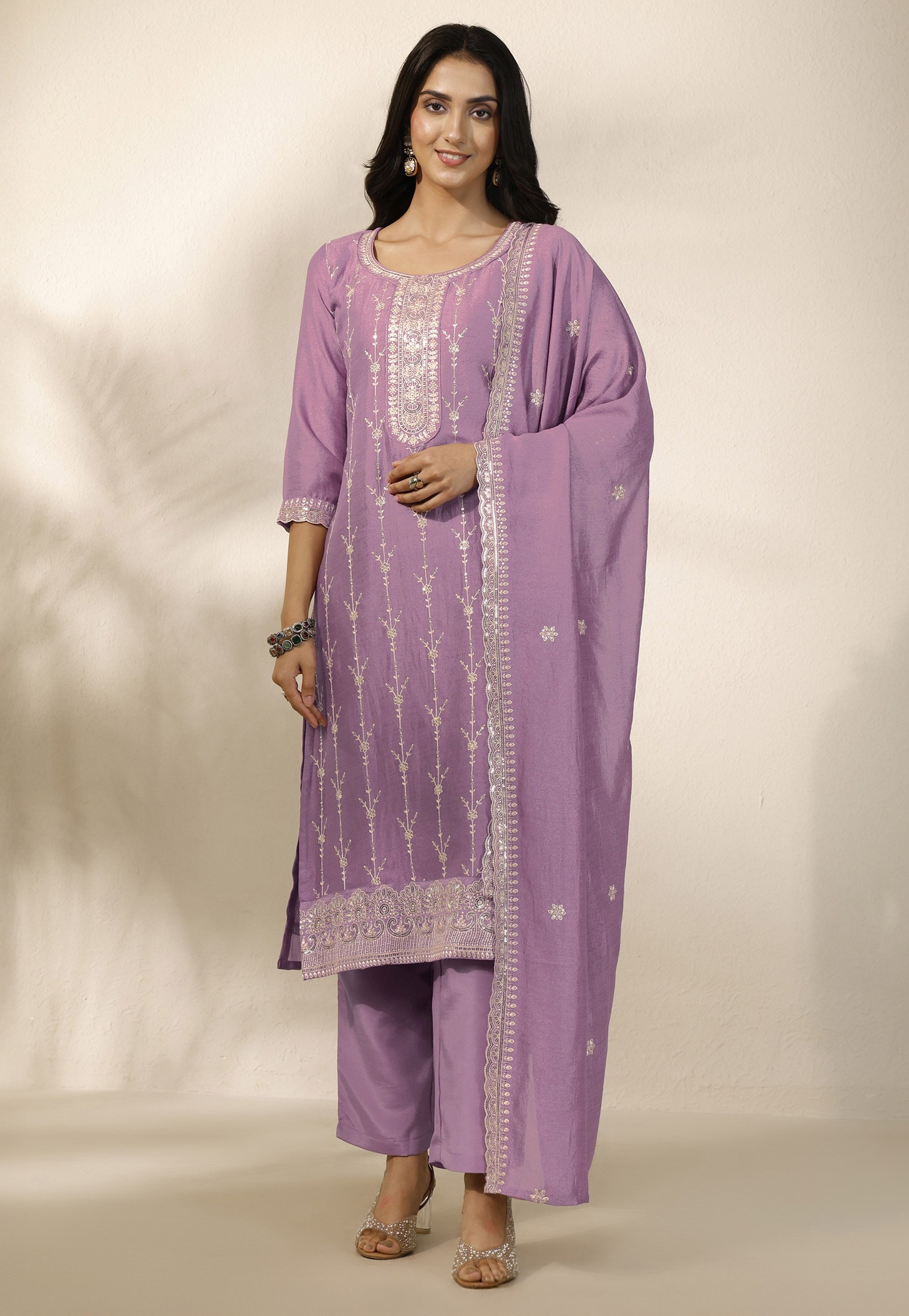 LIBAS Embroidered Kurta Set-picture-34