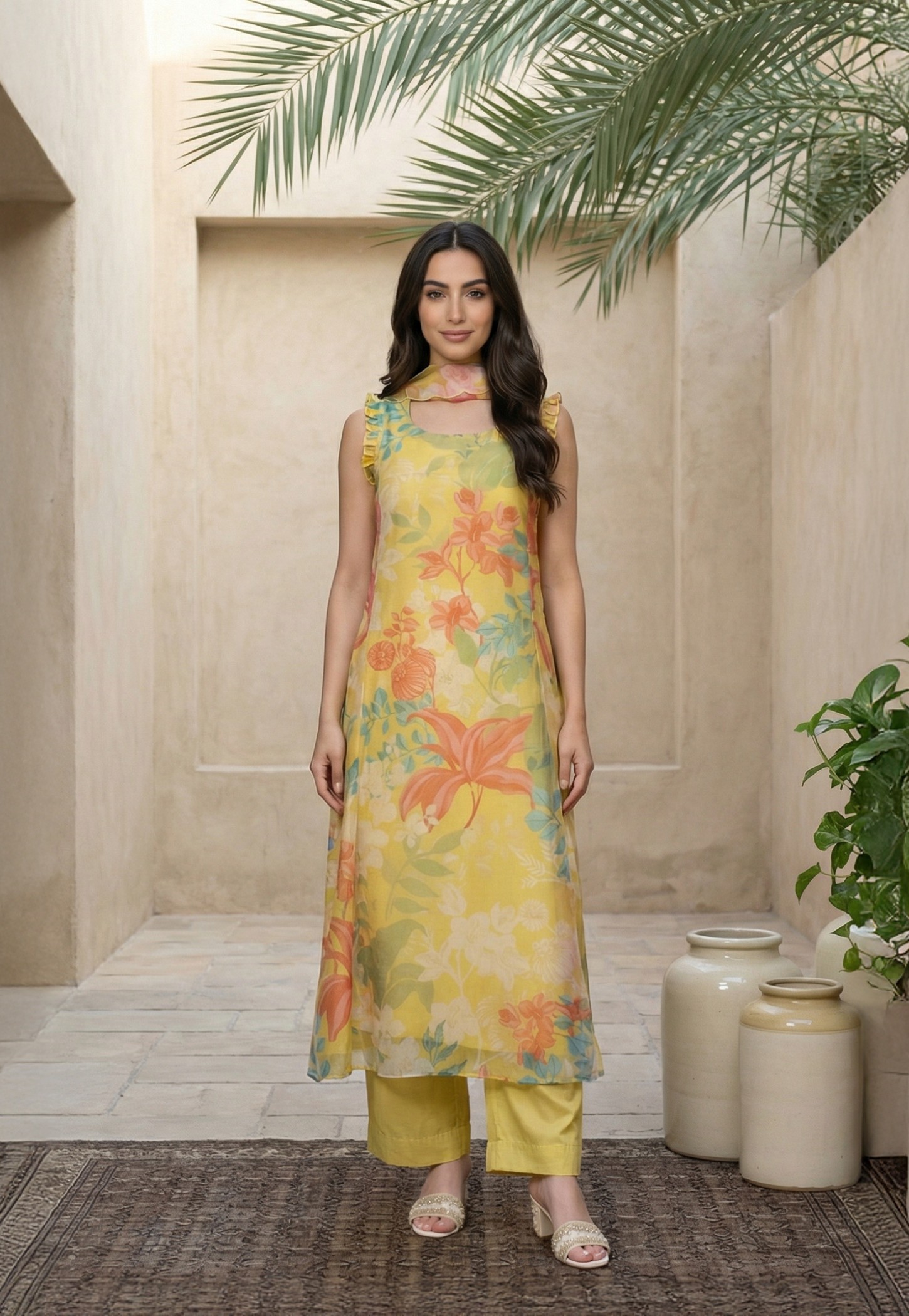 W Floral Print A-Line Kurta Set-picture-27