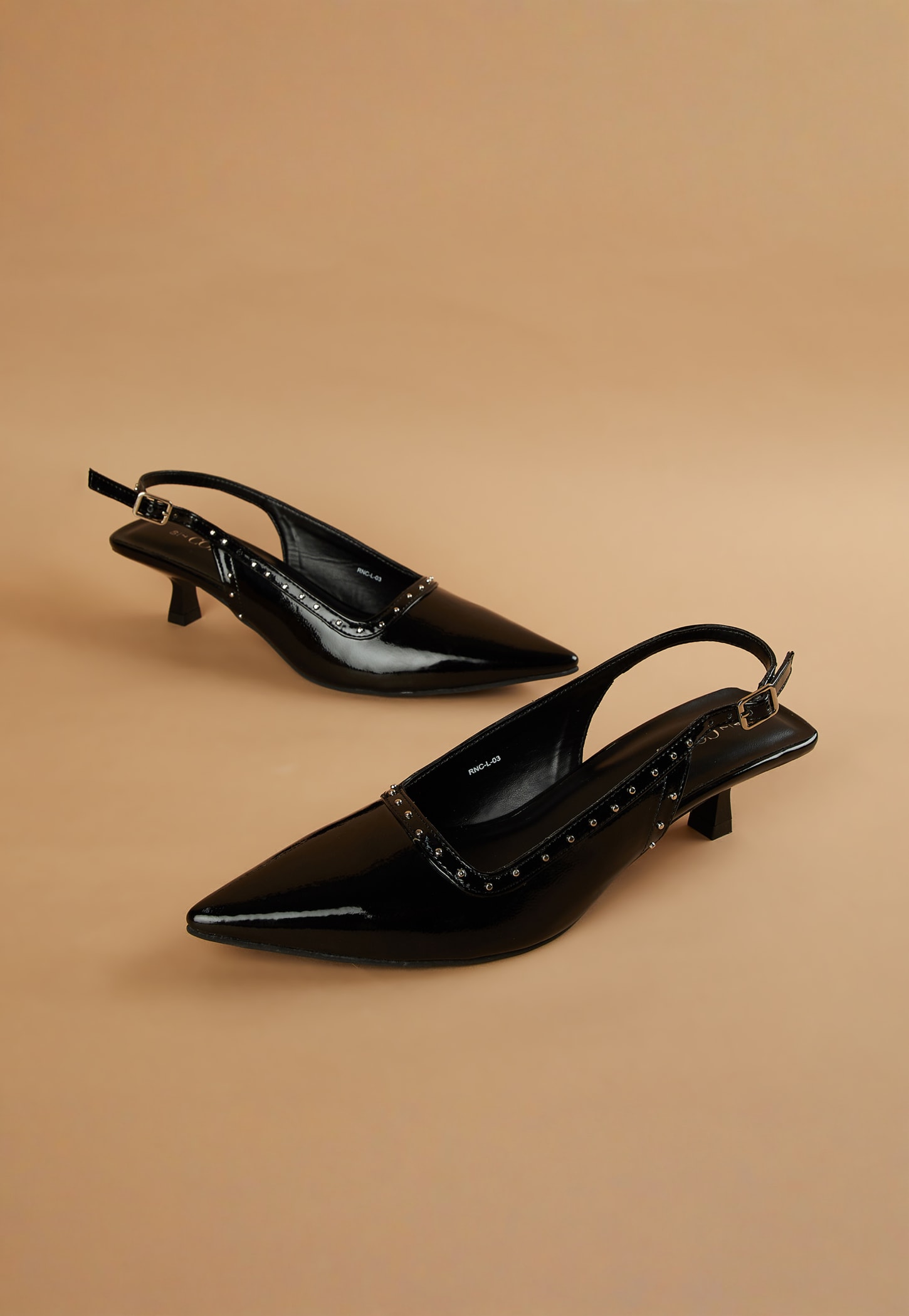 CODE Embellished Slingback Kitten Heels-picture-12