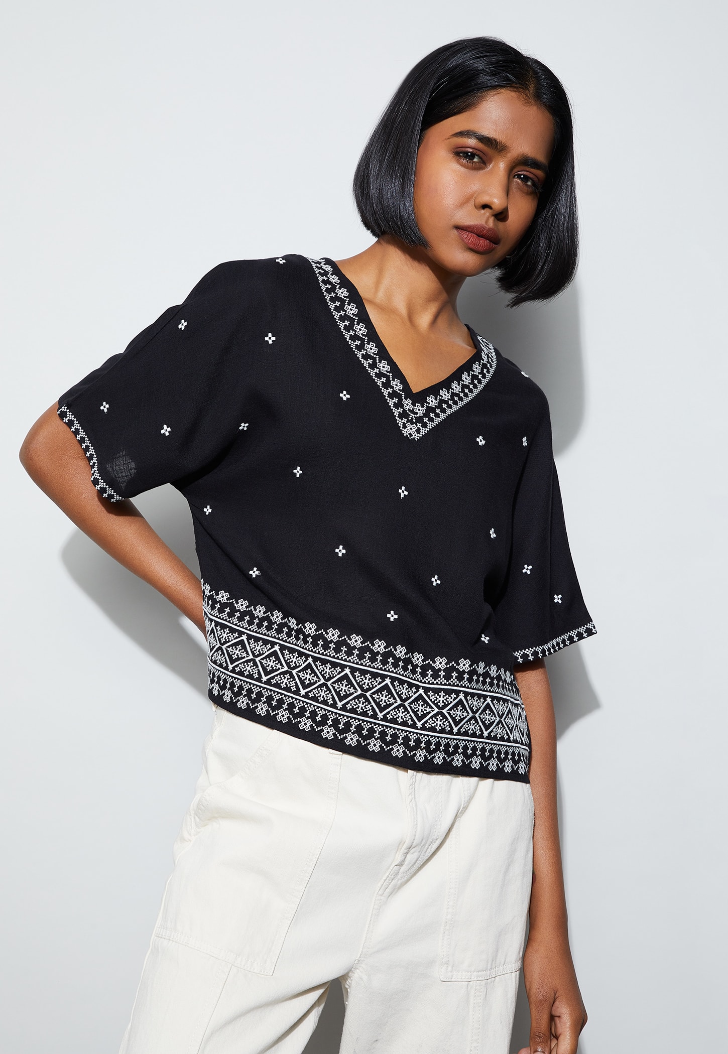 FAME FOREVER Embroidered Top-picture-56