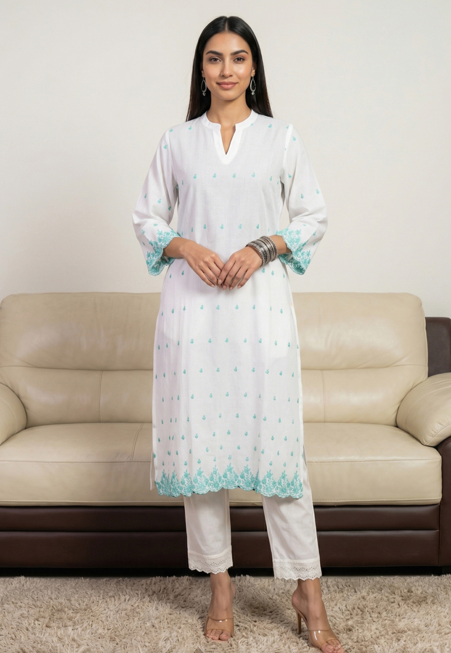 AURELIA Embroidered Straight Kurta-image-33
