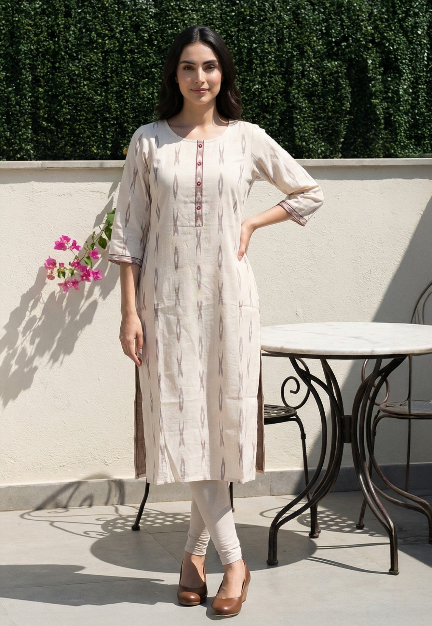 AURELIA Ikat Printed Straight Kurta-image-21