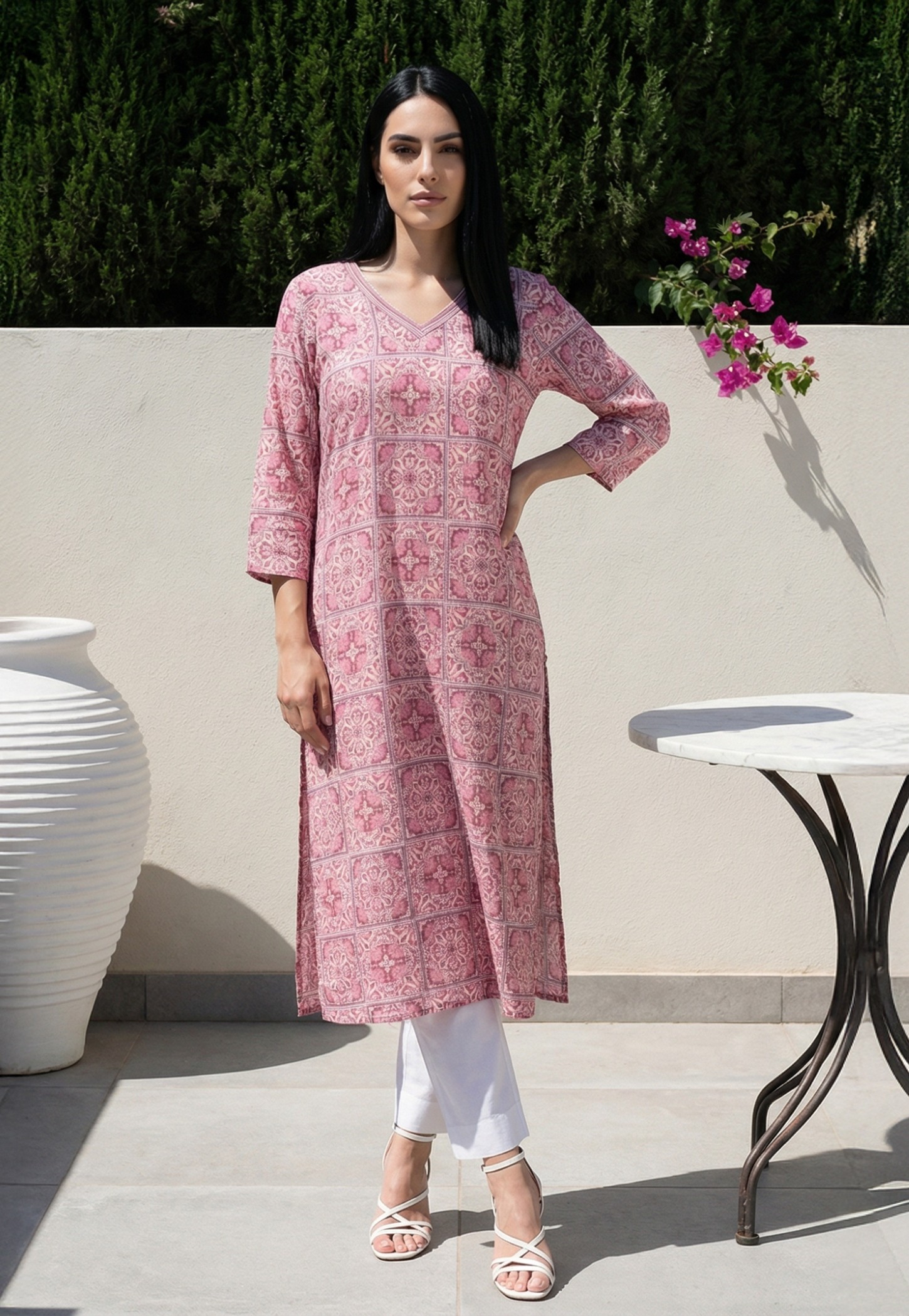 AURELIA Floral Print Straight Kurta-picture-19