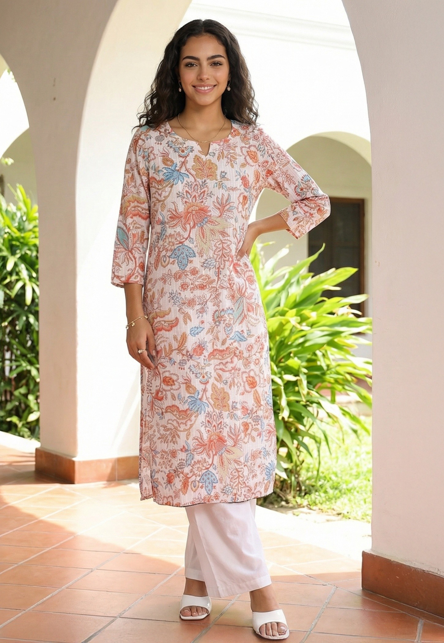 AURELIA Floral Print Straight Kurta-picture-33