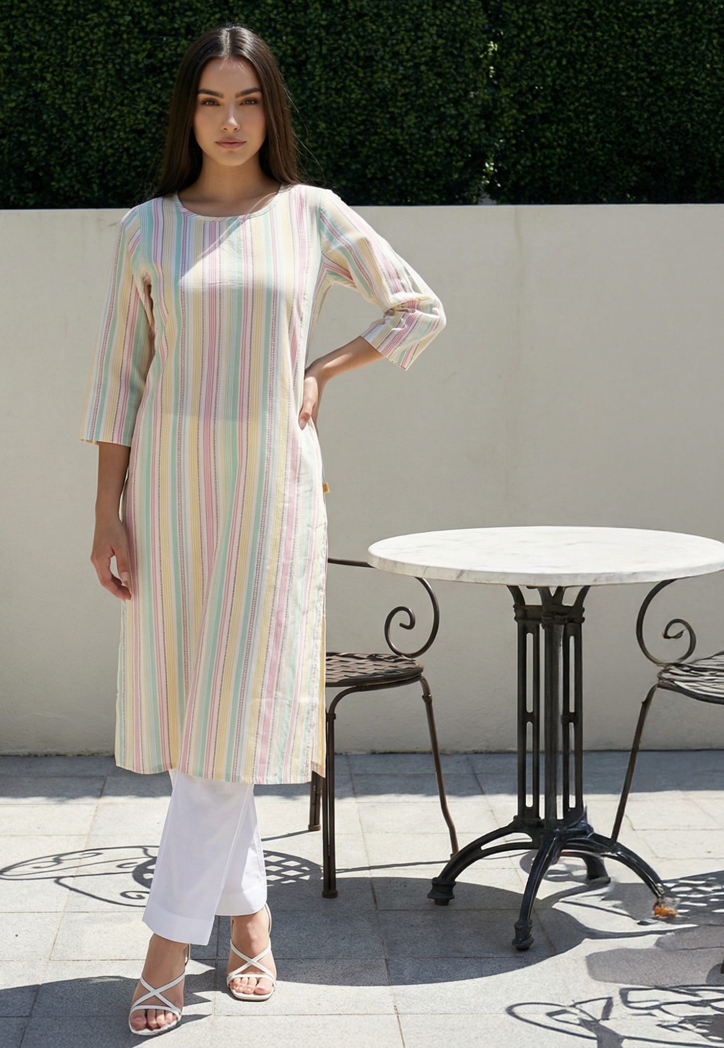 AURELIA Striped Straight Kurta-picture-43