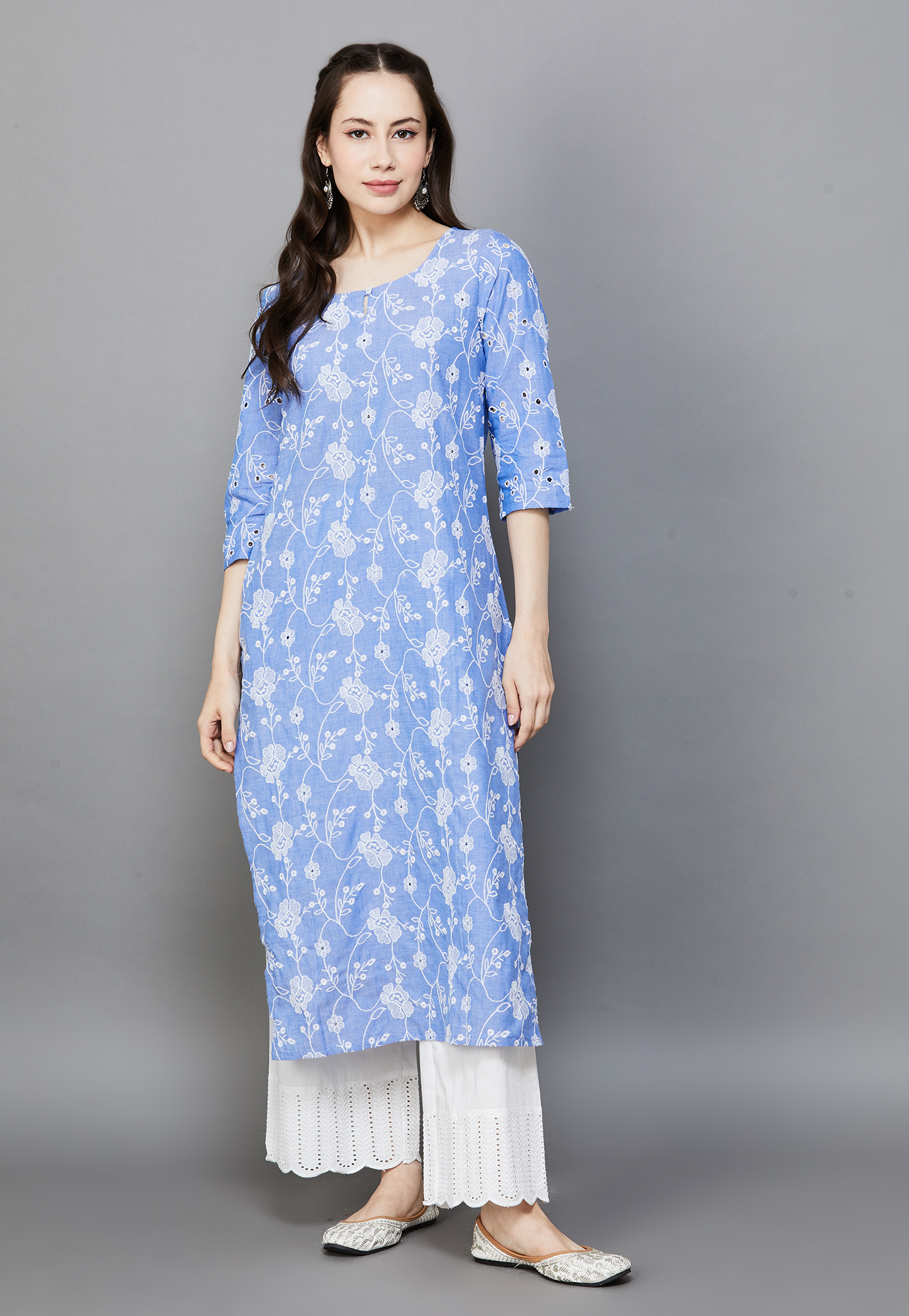 AURELIA Embroidered Straight Kurta-image-35