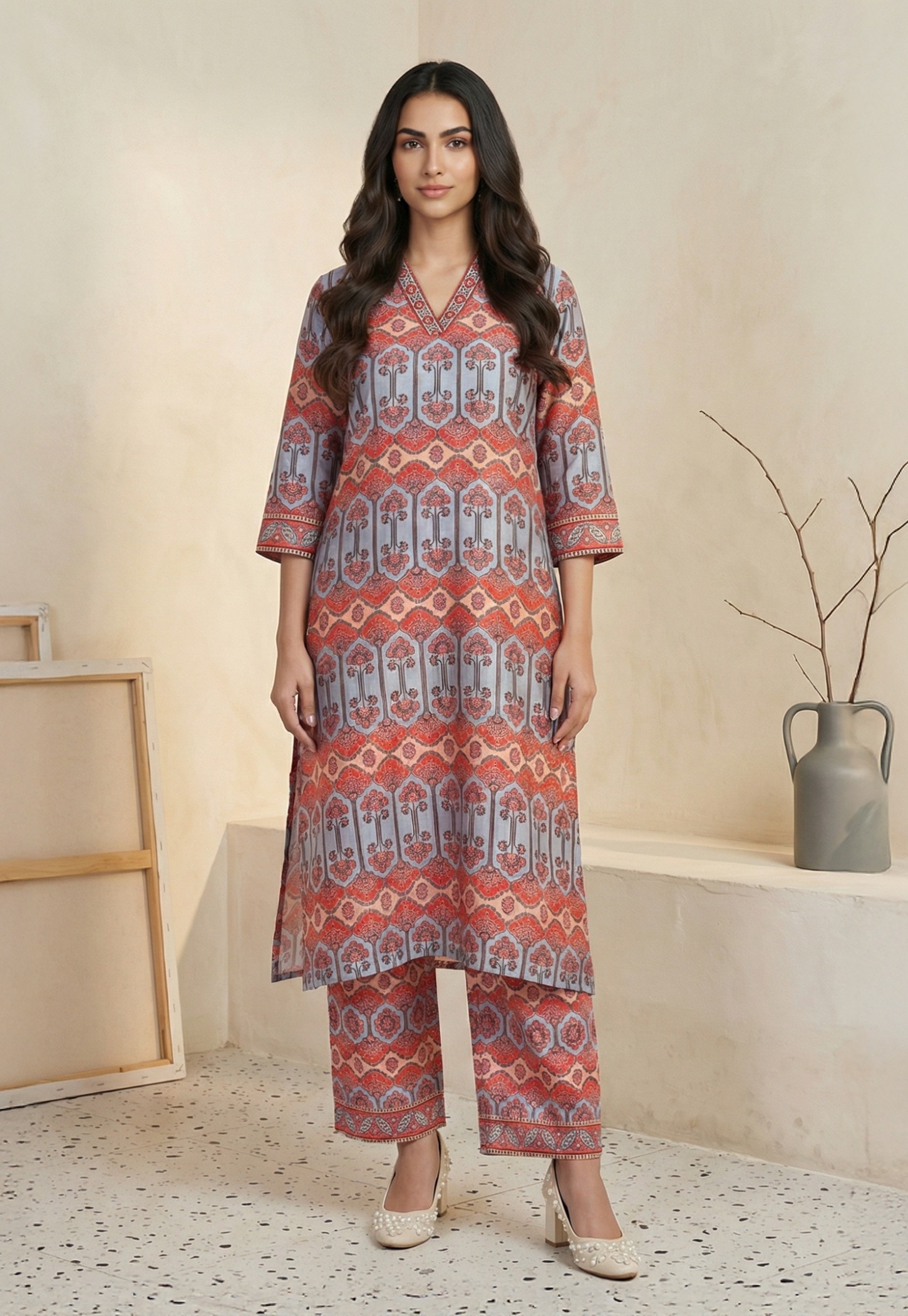 AURELIA Ethnic Motif Straight Kurta Set-picture-40