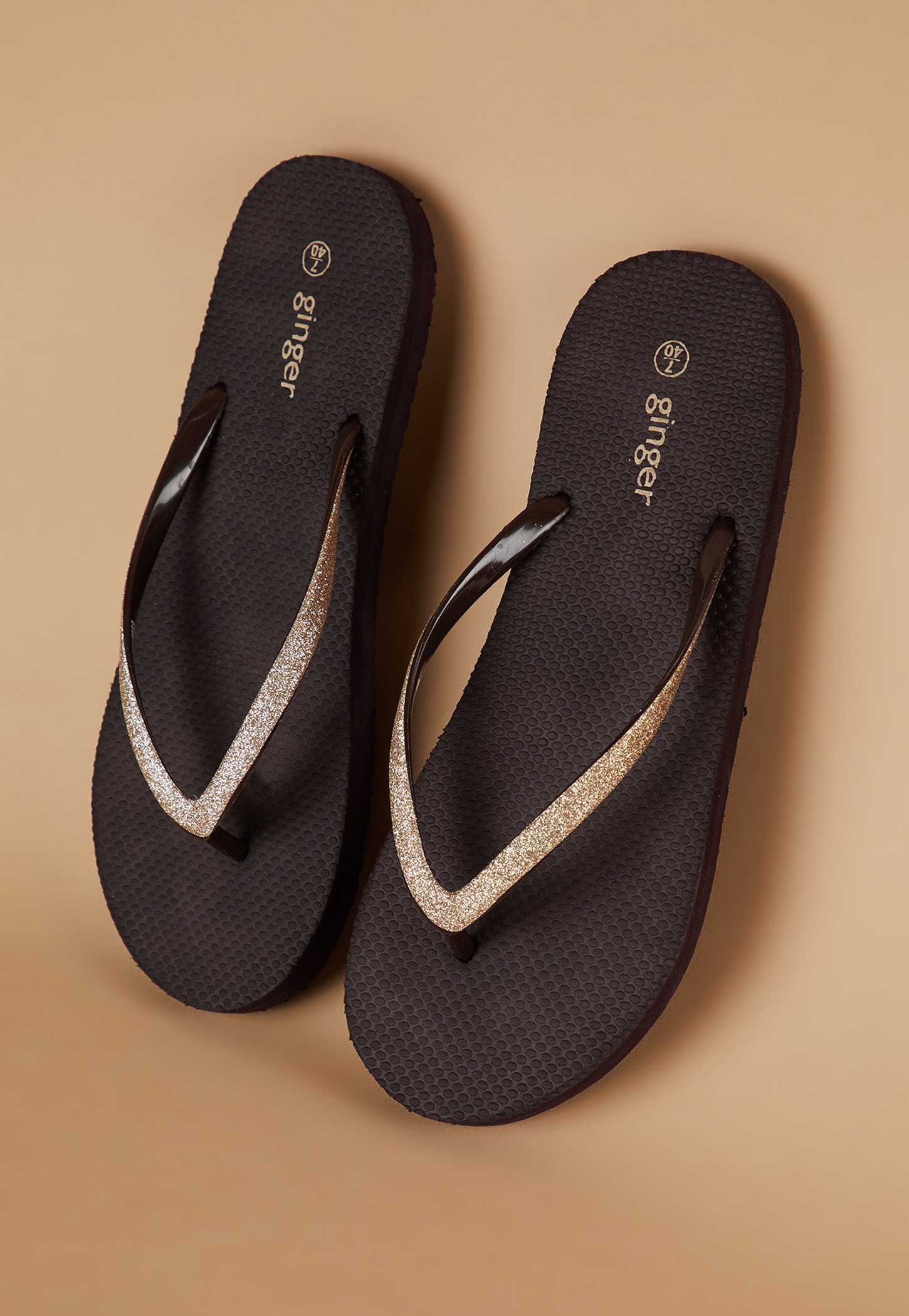GINGER Glittery Strap Flip Flops-picture-22
