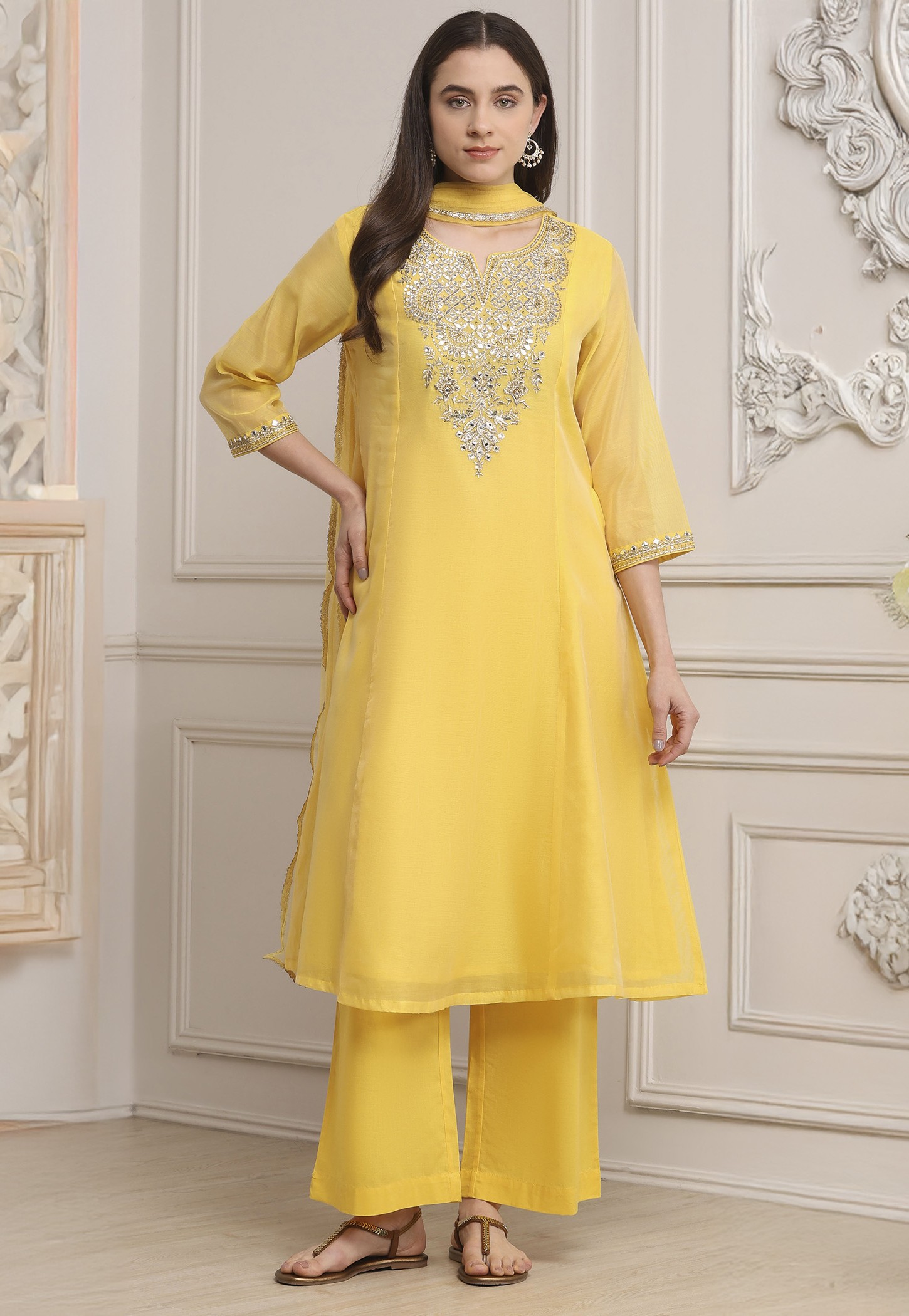 BIBA Embroidered Kurta Set-picture-20