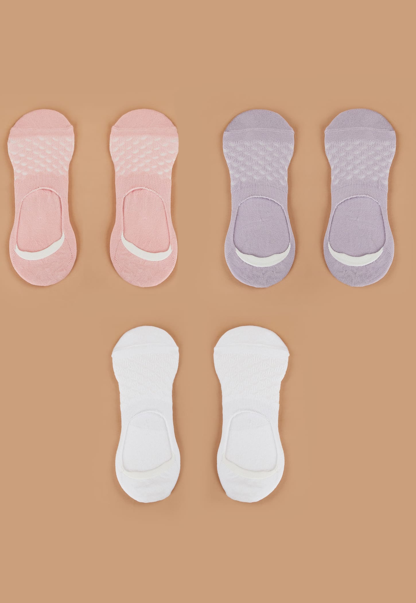 Ginger Self Design No Show Socks-picture-16