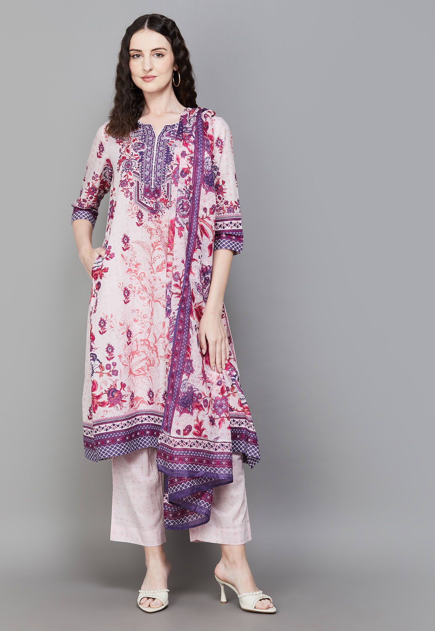 BIBA Floral Print Kurta Set-image-25