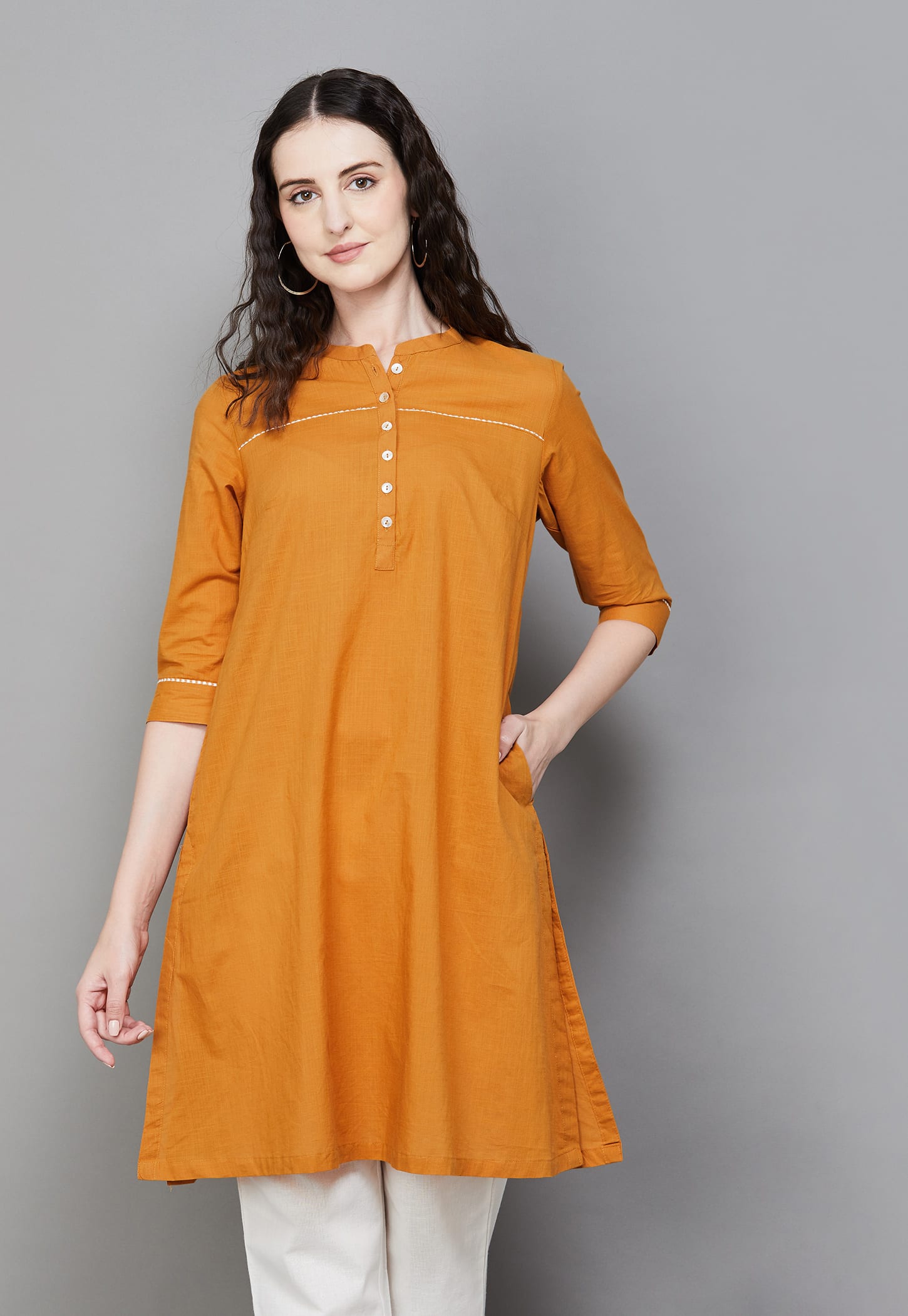 BIBA Solid Straight Kurta-picture-10