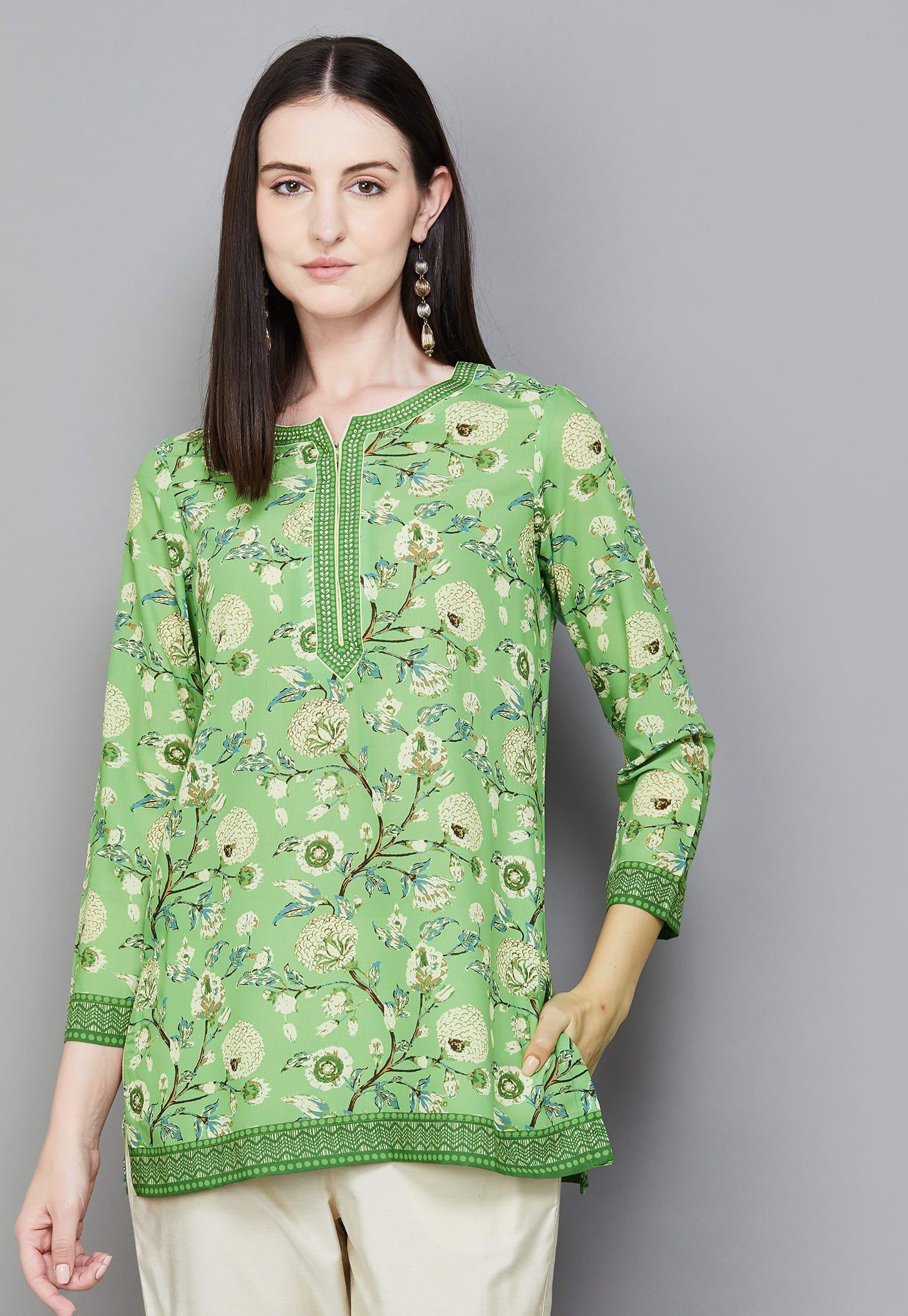 BIBA Floral Print Straight Kurti-picture-23
