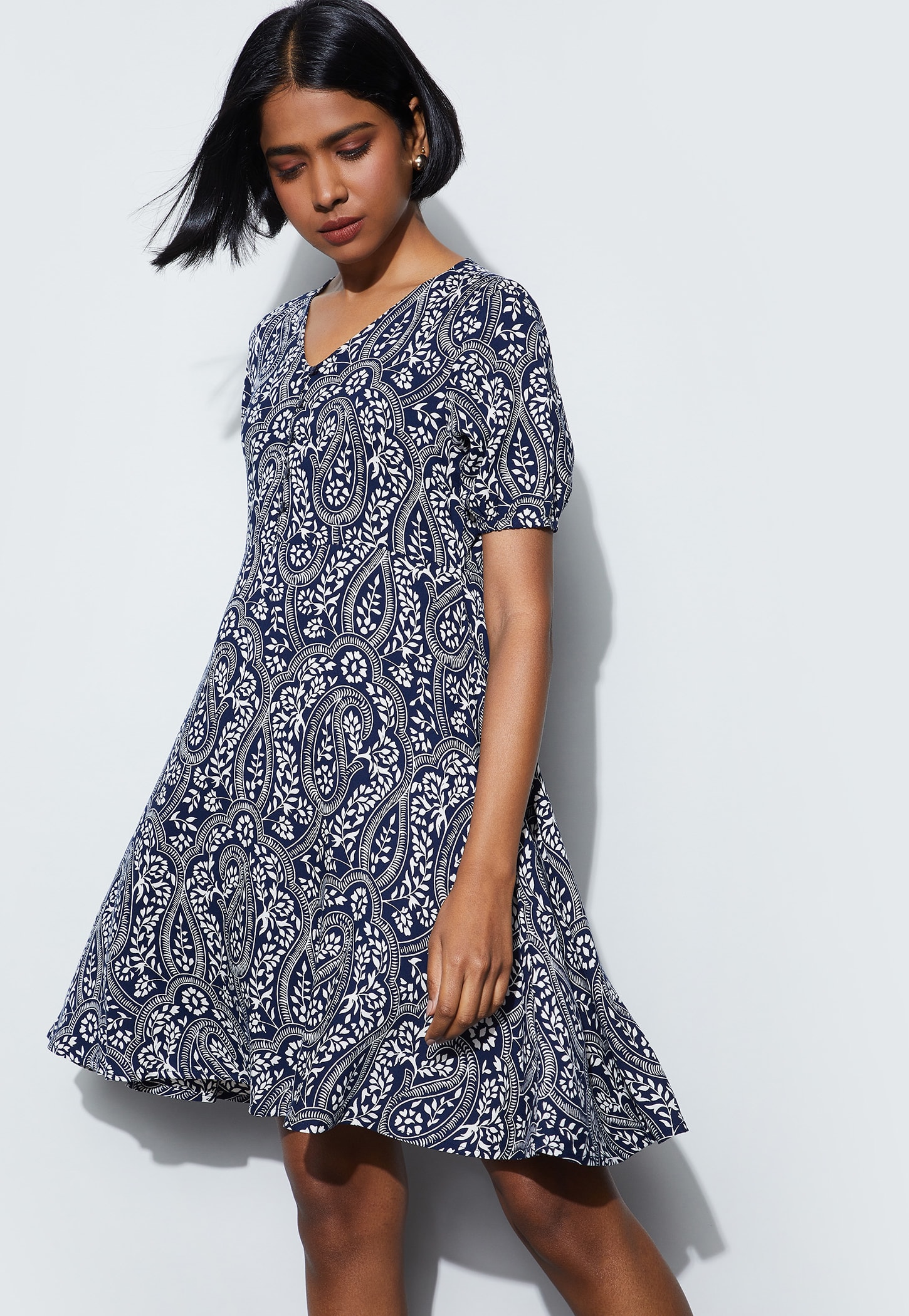 FAME FOREVER Paisley Print A-line Dress-picture-22
