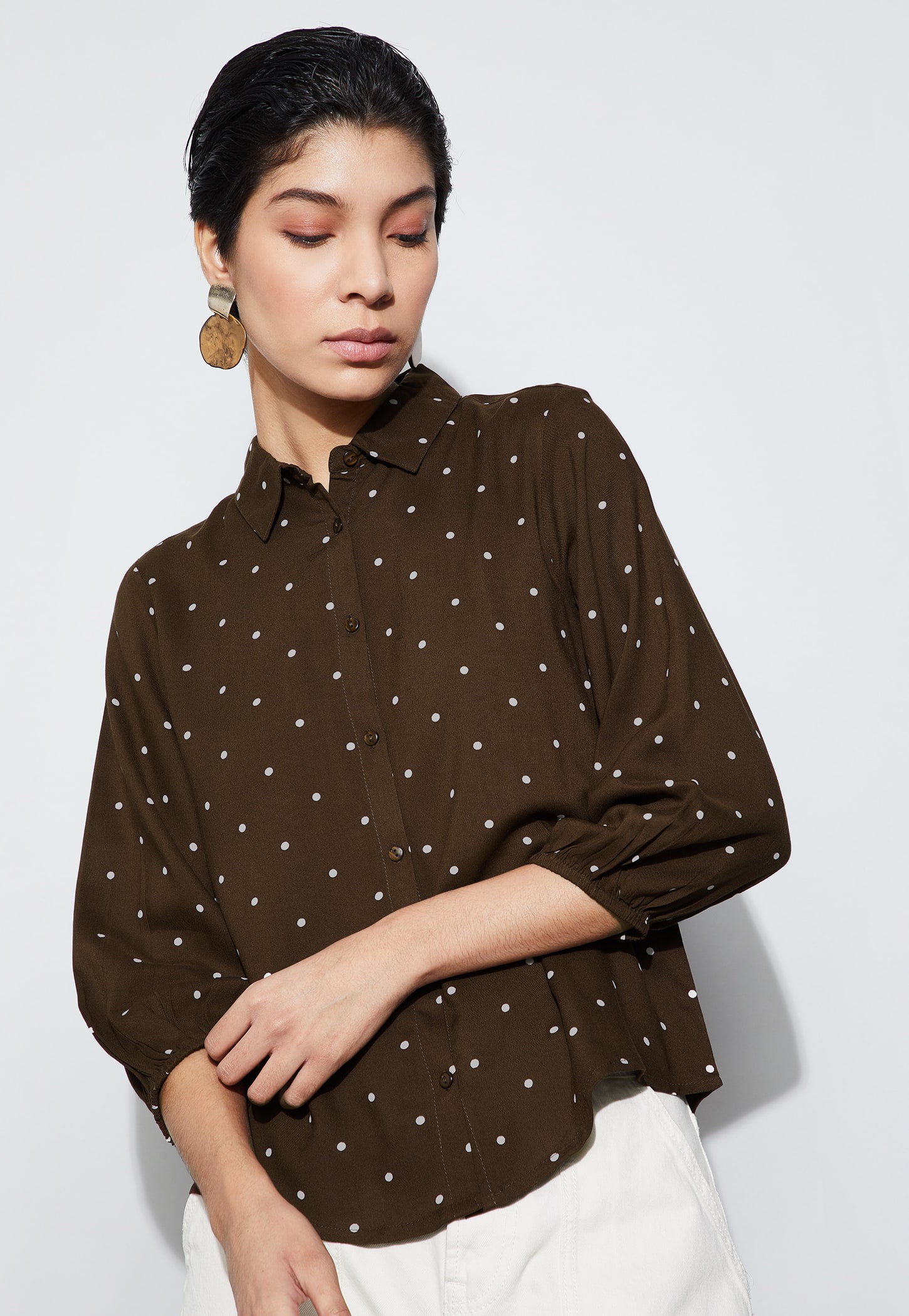 FAME FOREVER Polka Dot Print Shirt-picture-21