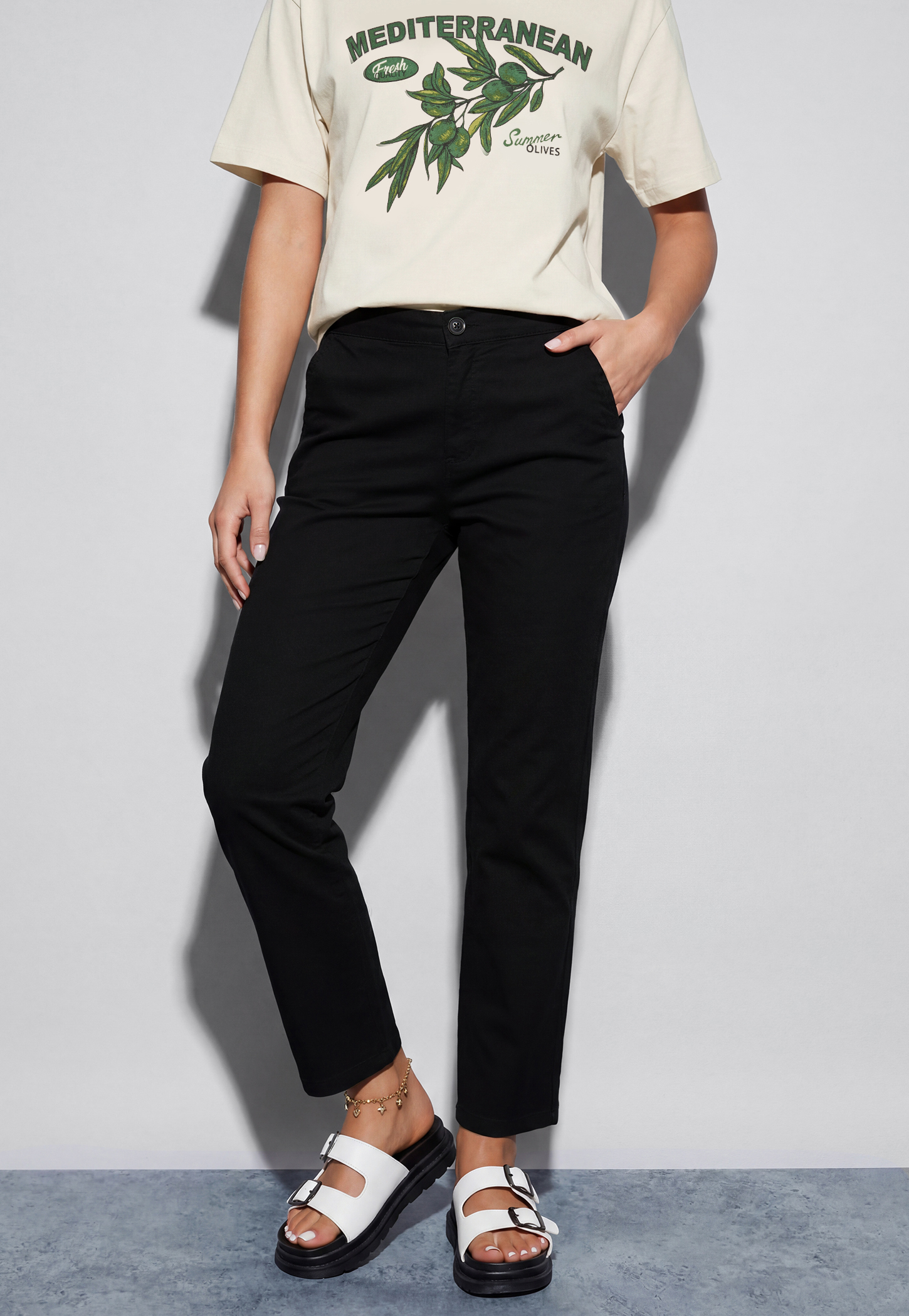 FAME FOREVER Solid Flat Front Trousers-picture-15
