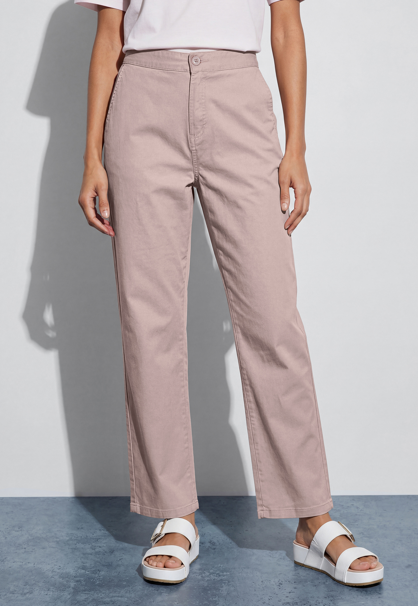 FAME FOREVER Solid Flat Front Trousers-image-17