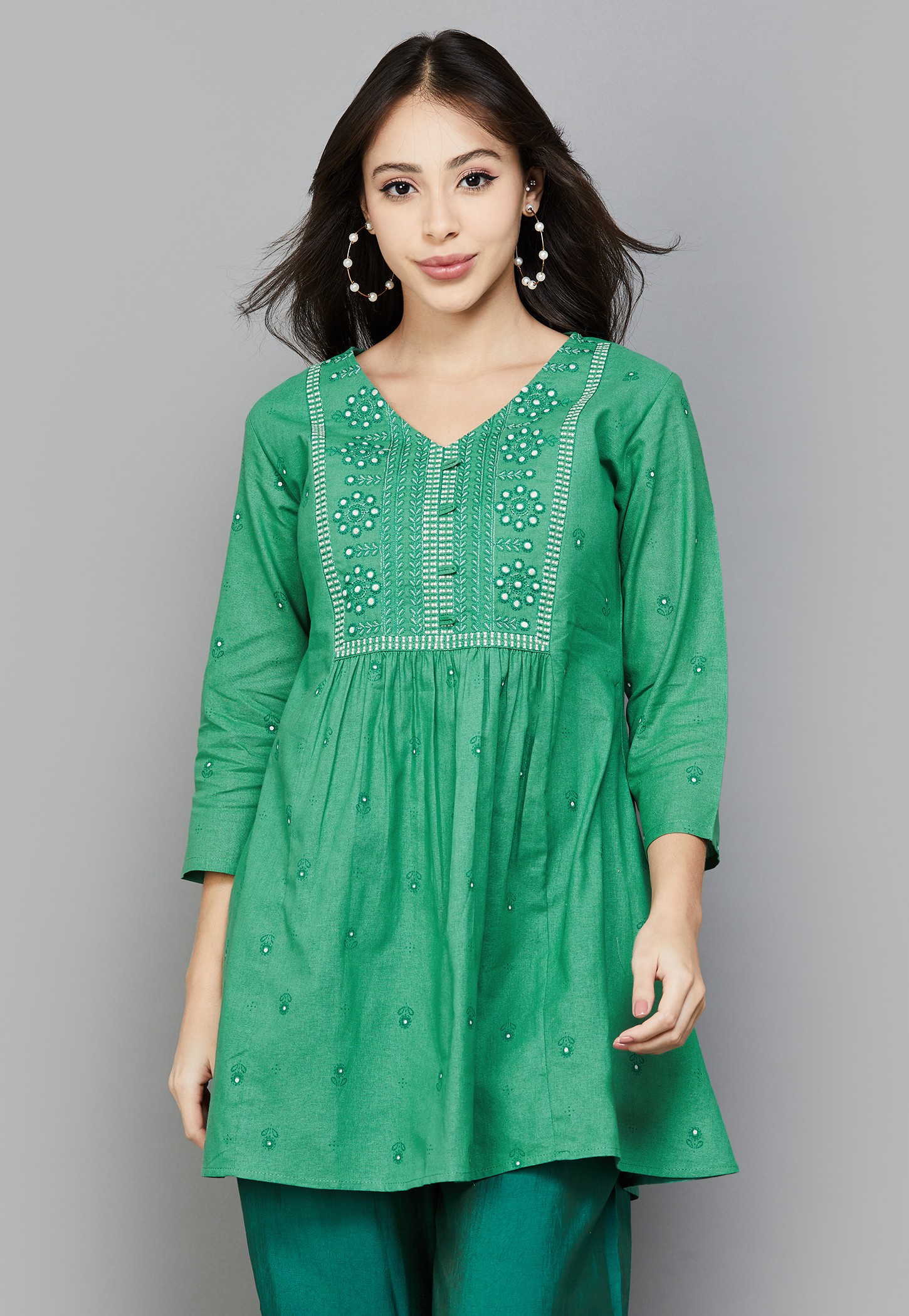 SPAN Embroidered Flared Kurti-picture-38