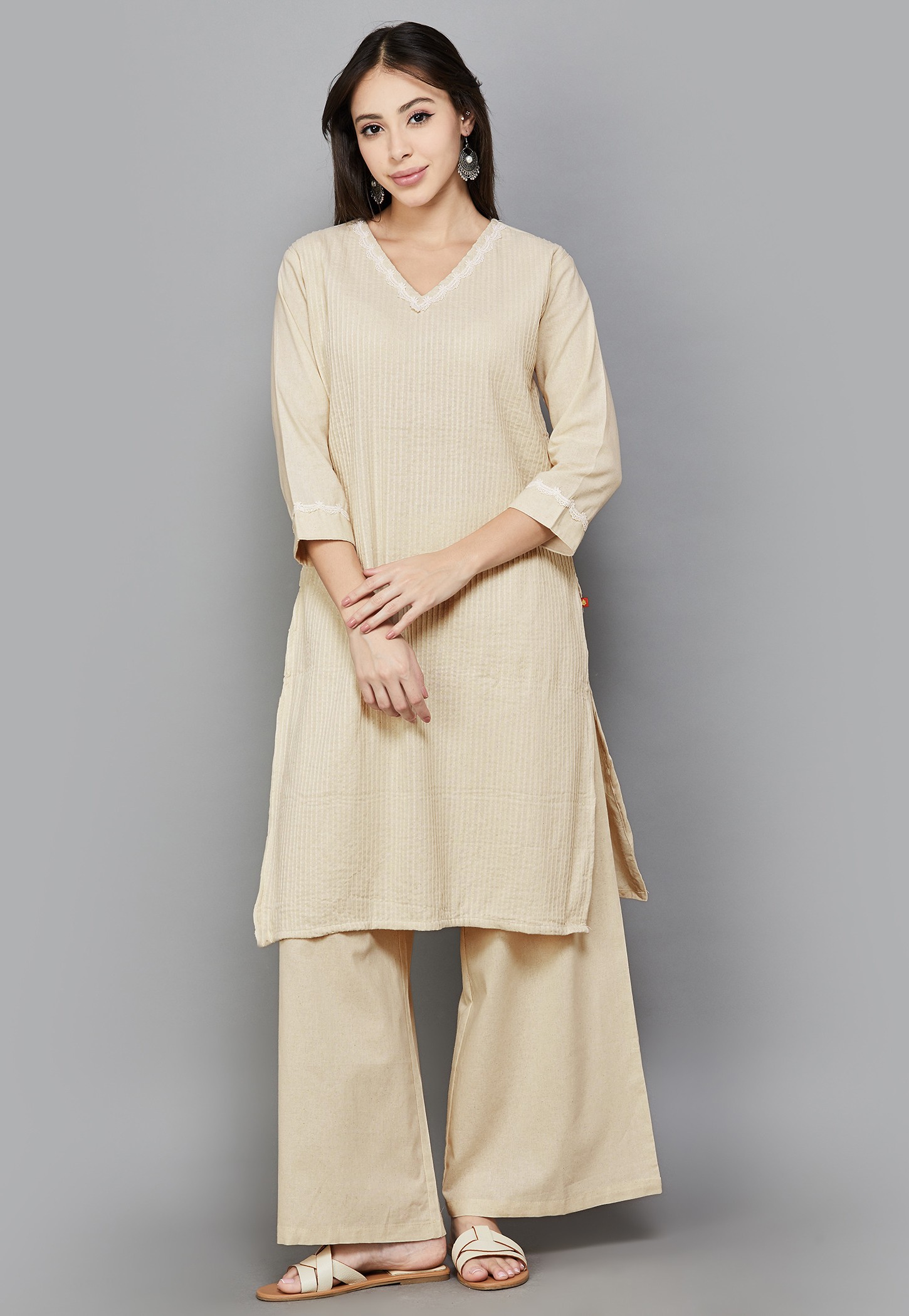 SPAN Pintuck A-line Kurta Set-picture-10