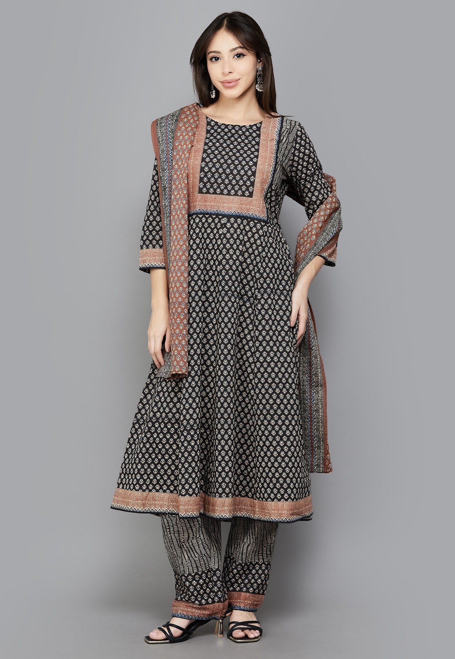 SPAN Printed A-line Kurta Set-picture-6