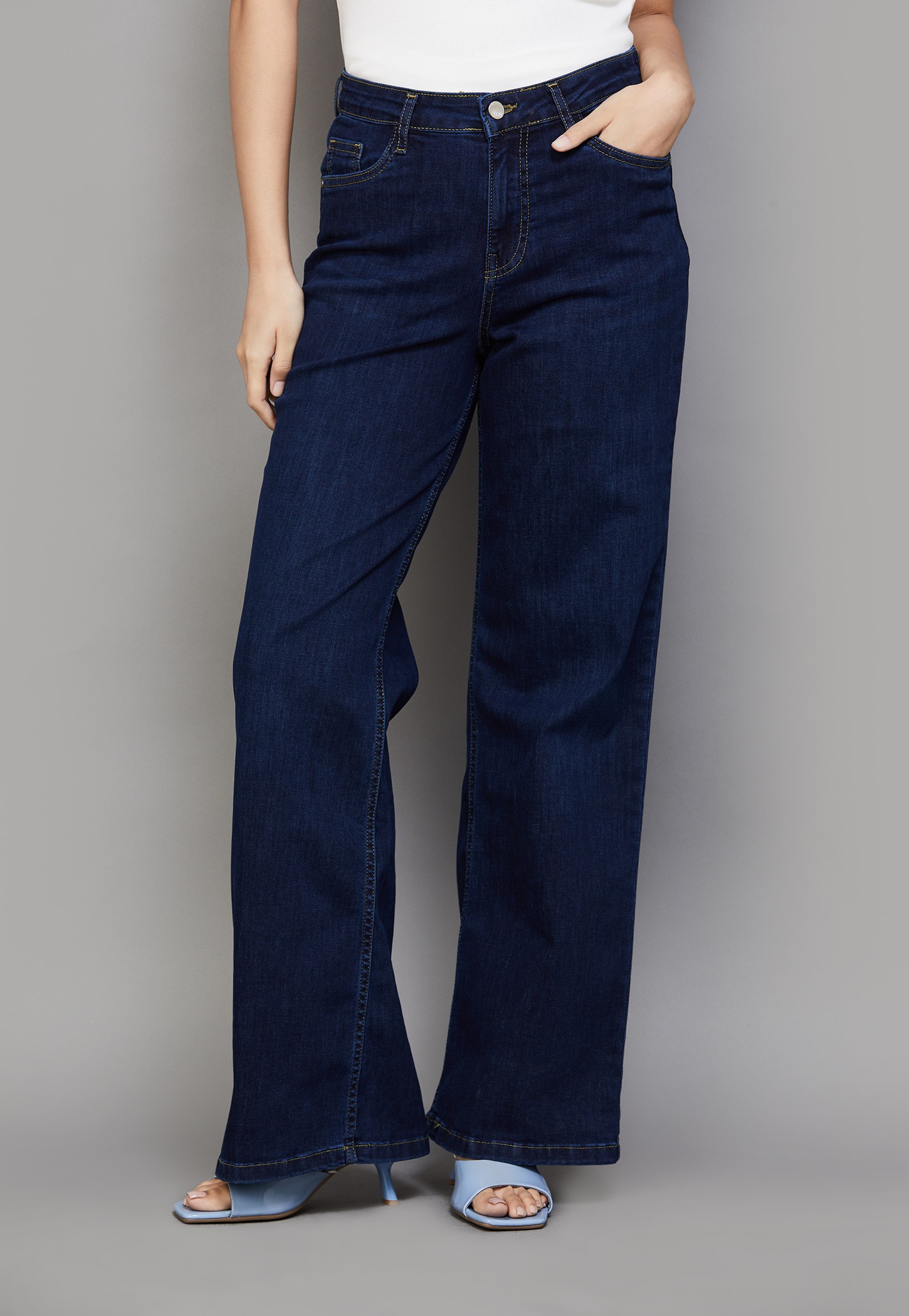 KRAUS Solid Wide Leg Jeans-picture-16