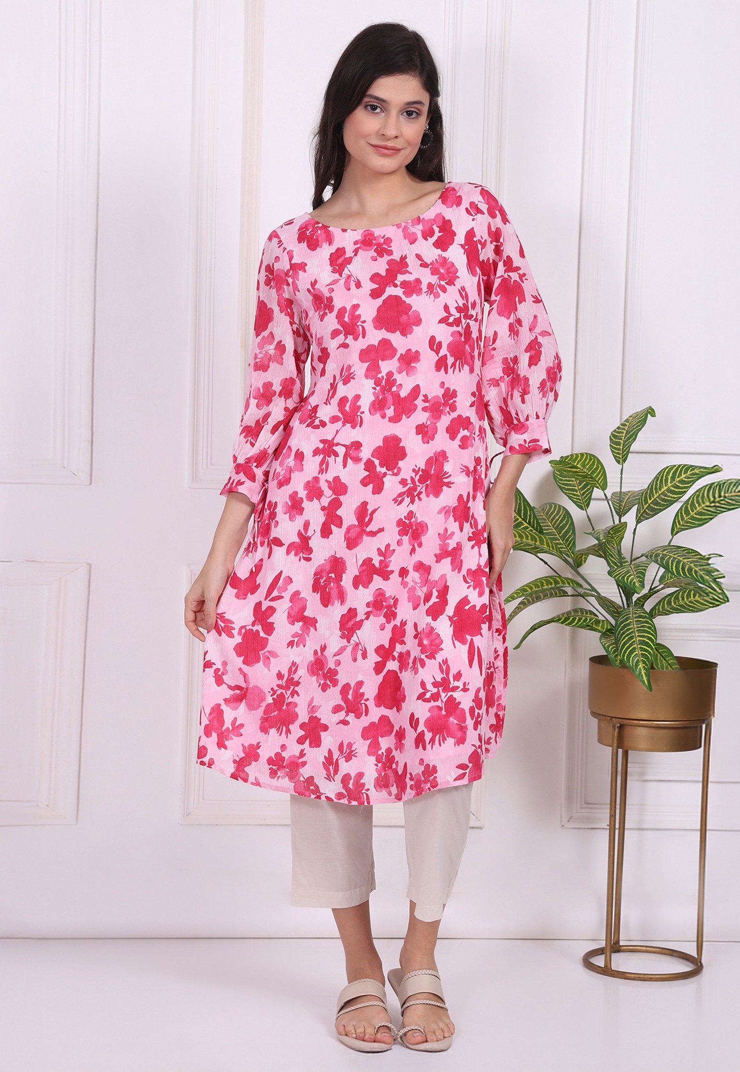 W Floral Print A-Line Kurta-picture-24