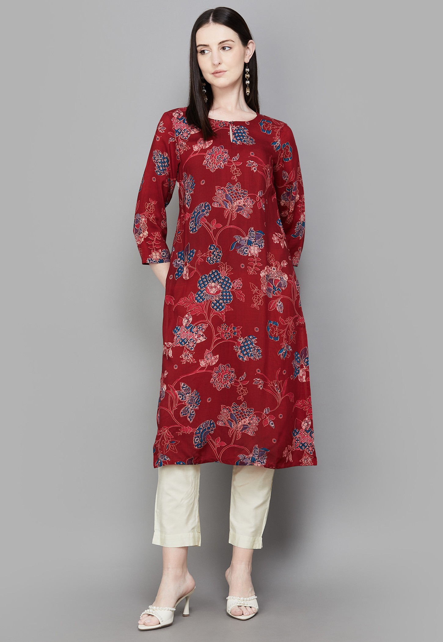 W Floral Print Straight Kurta-picture-33
