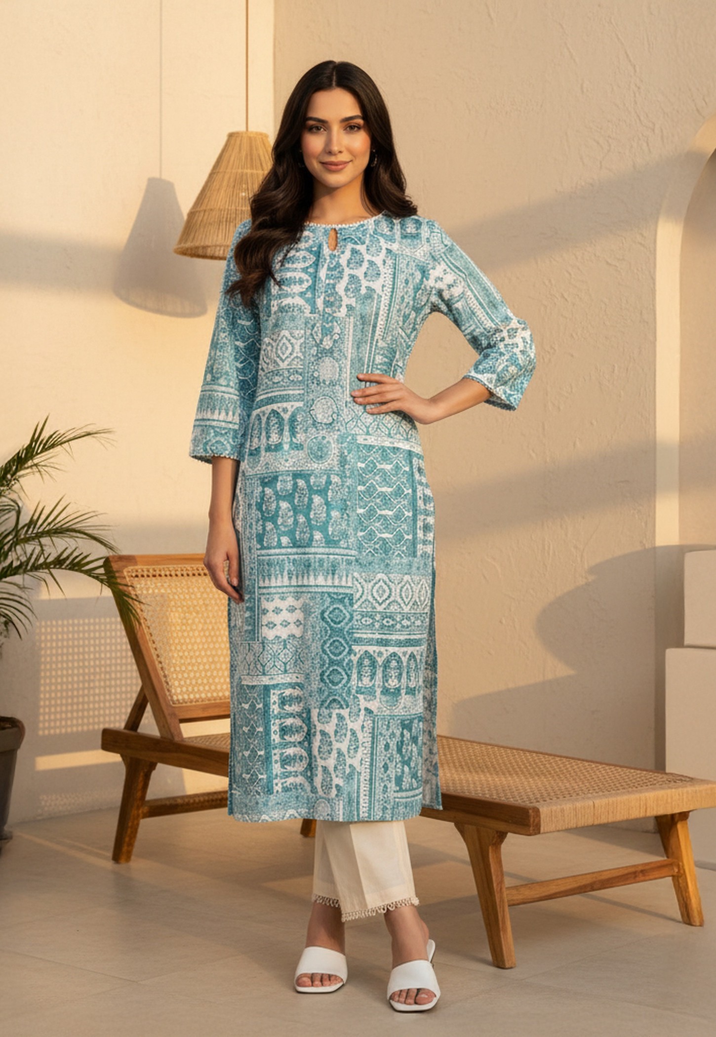 W Ethnic Motif Straight Kurta-picture-17