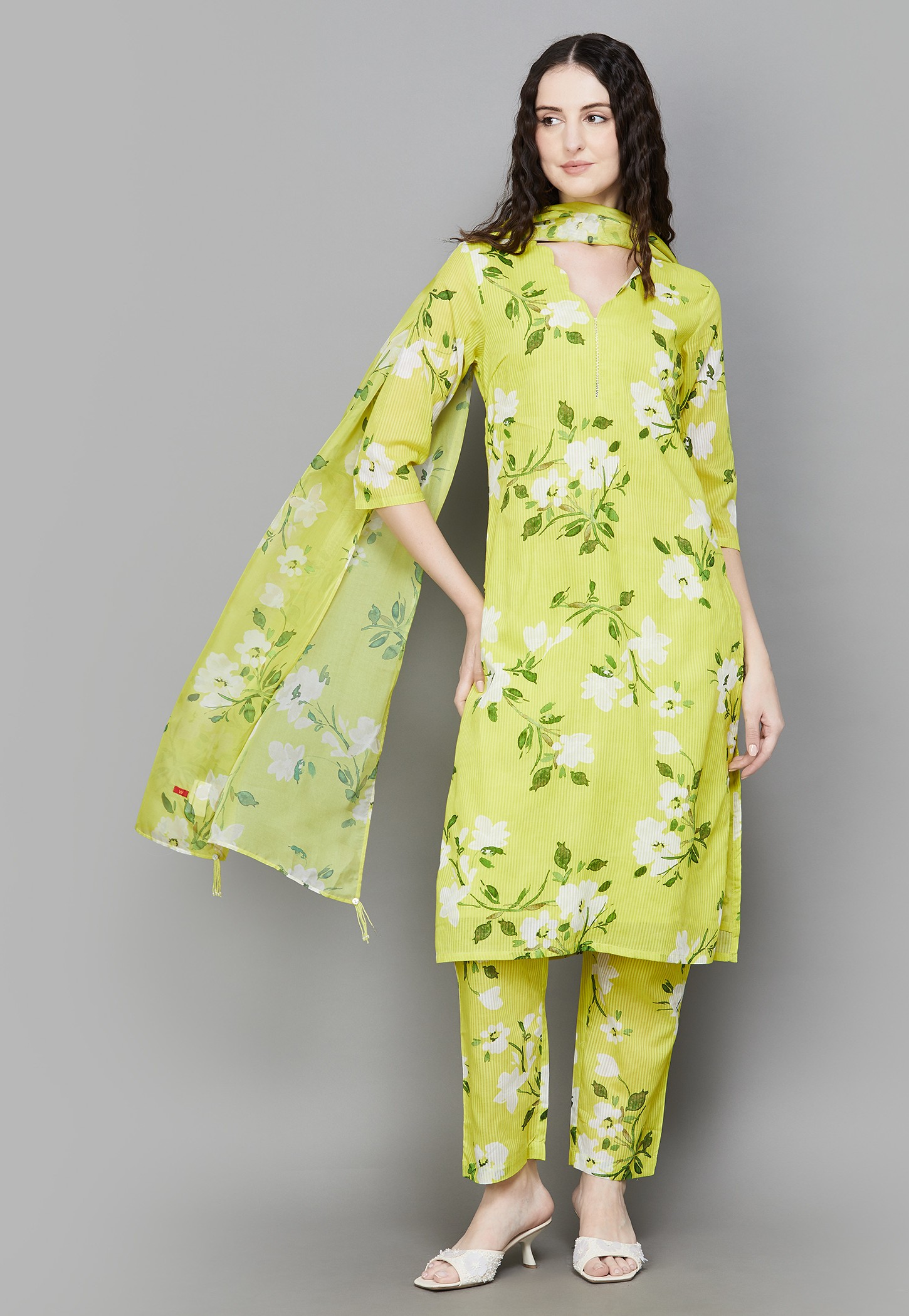 W Floral Print Straight Kurta Set-picture-29