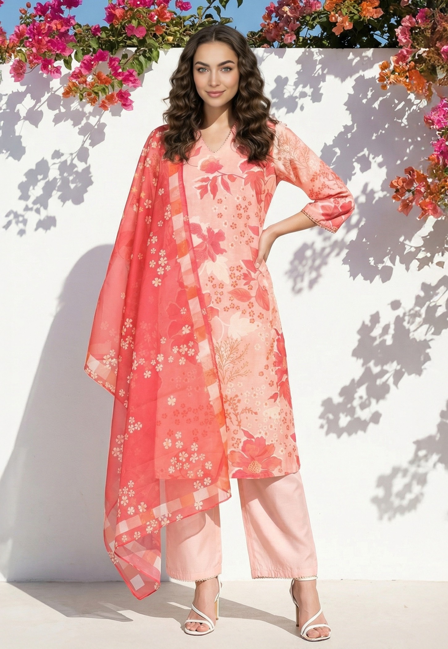 W Floral Kurta Set-image-15