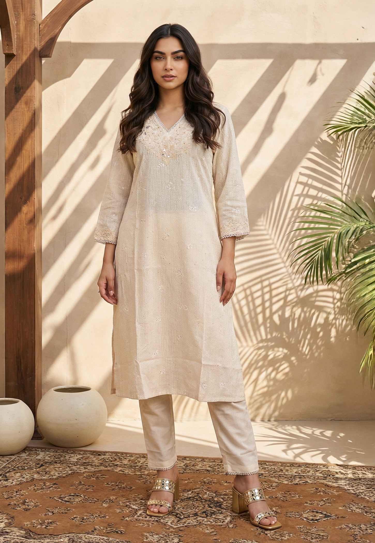 W Embroidered Straight Kurta Set-picture-18