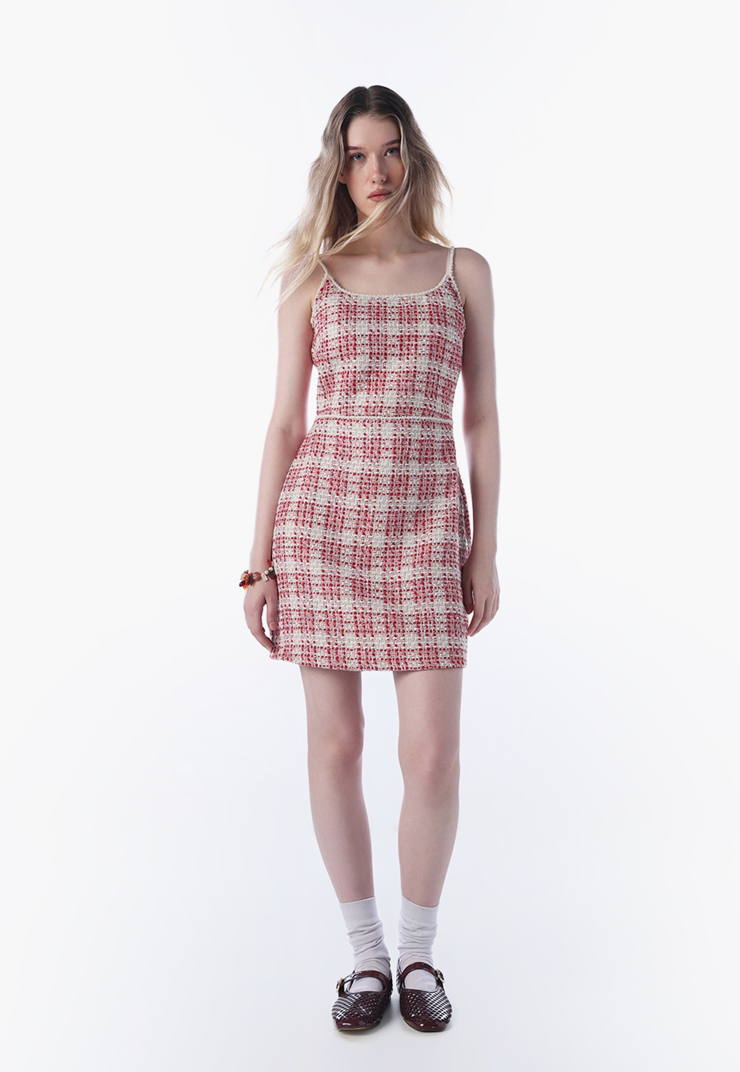 ONLY Checked Spaghetti Neck Mini Dress-picture-23
